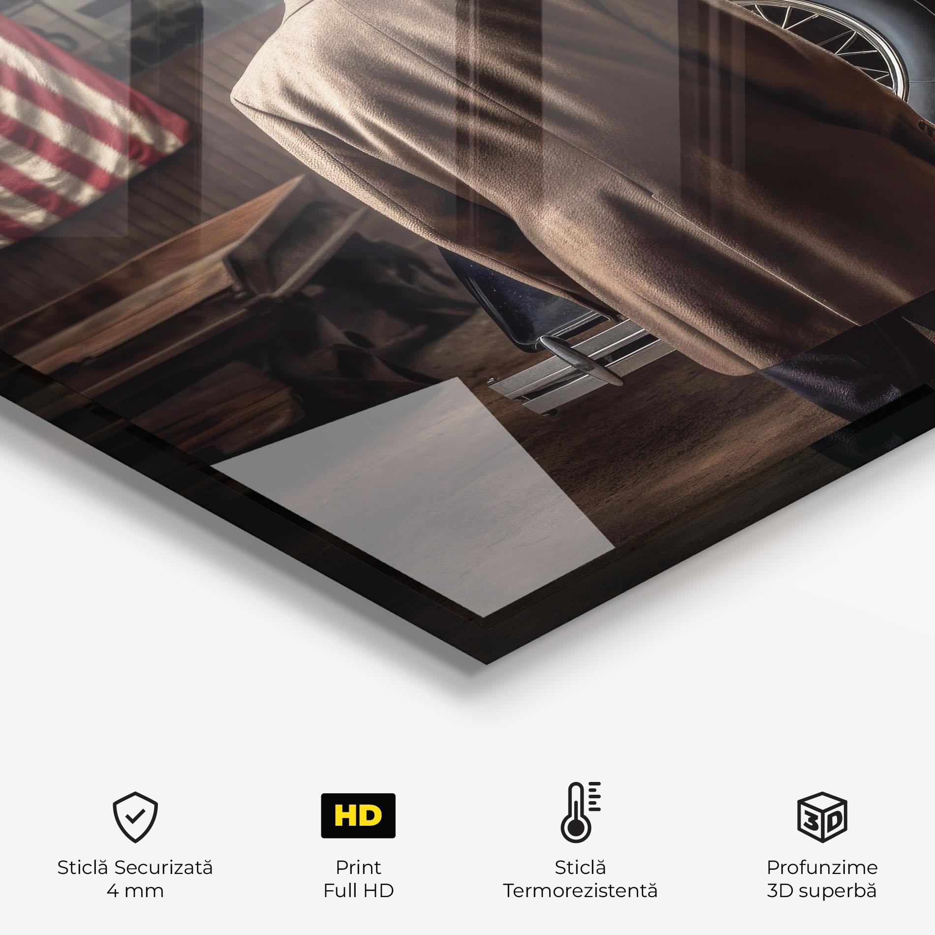 Panou Sticla Bucatarie American Vintage Car mockup 2