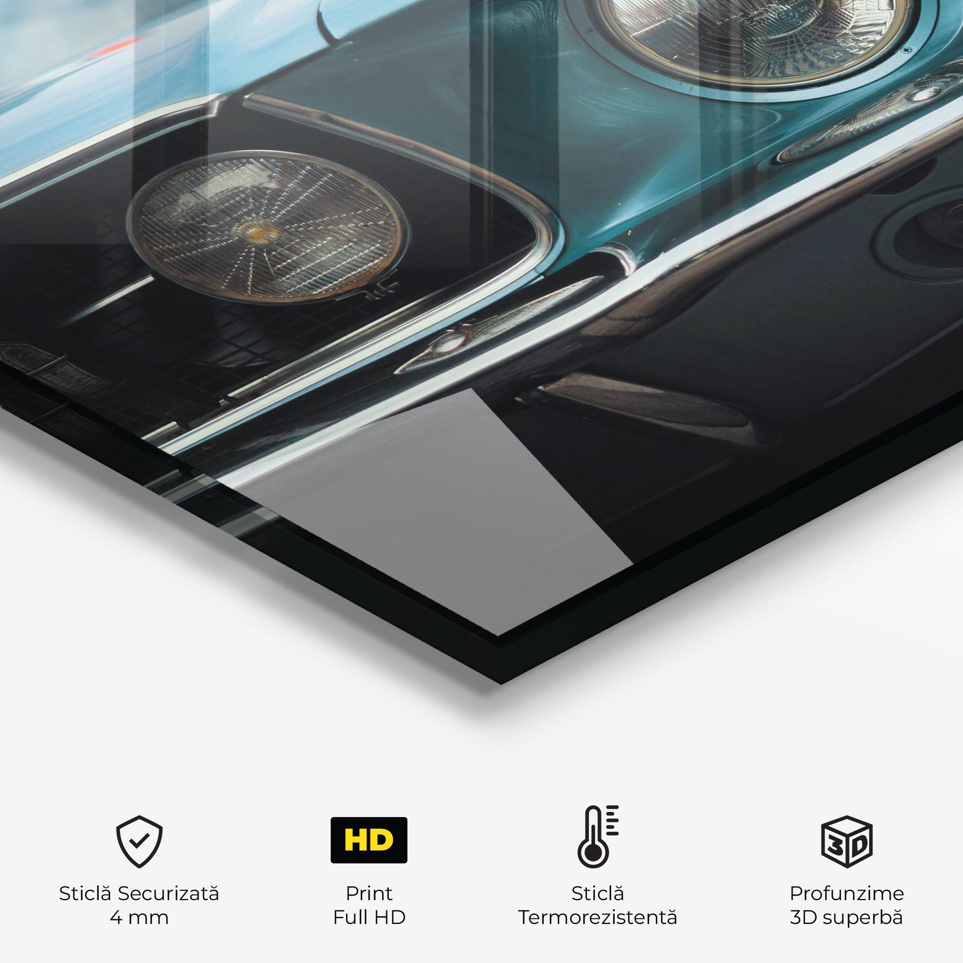 Panou Sticla Bucatarie Closeup Blue Car mockup 2