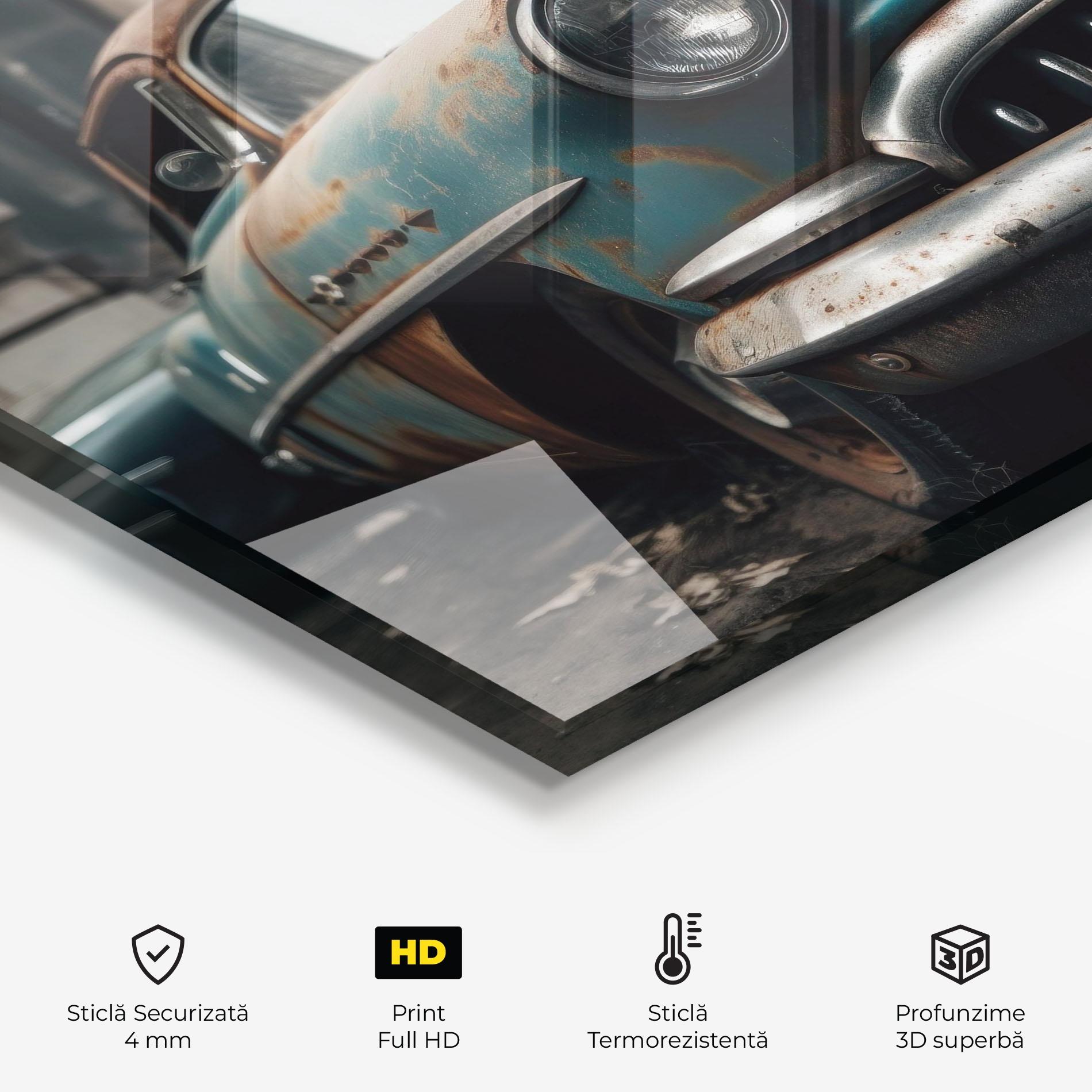 Panou Sticla Bucatarie Old Brown Car mockup 2