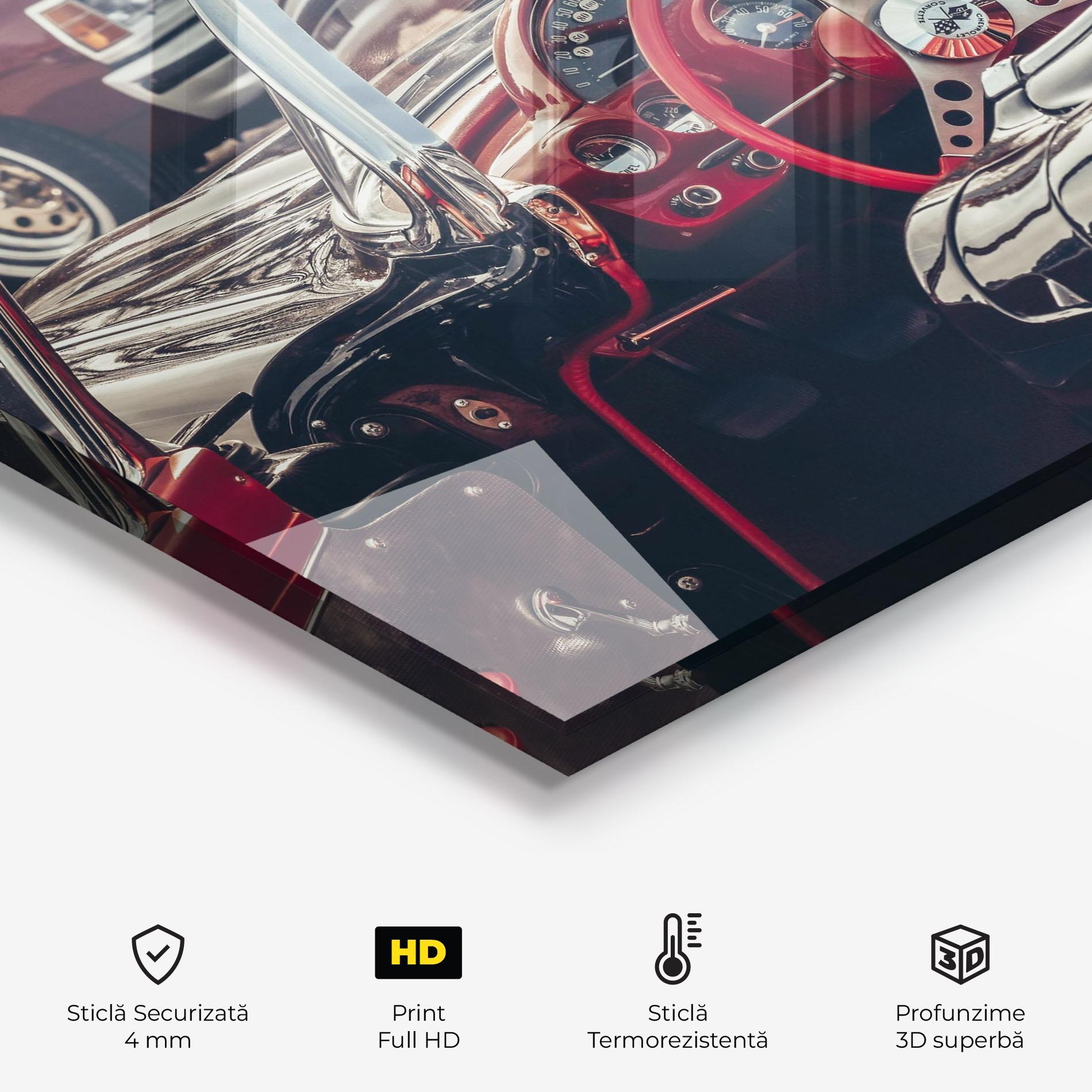 Panou Sticla Bucatarie Steering Wheel Red mockup 2