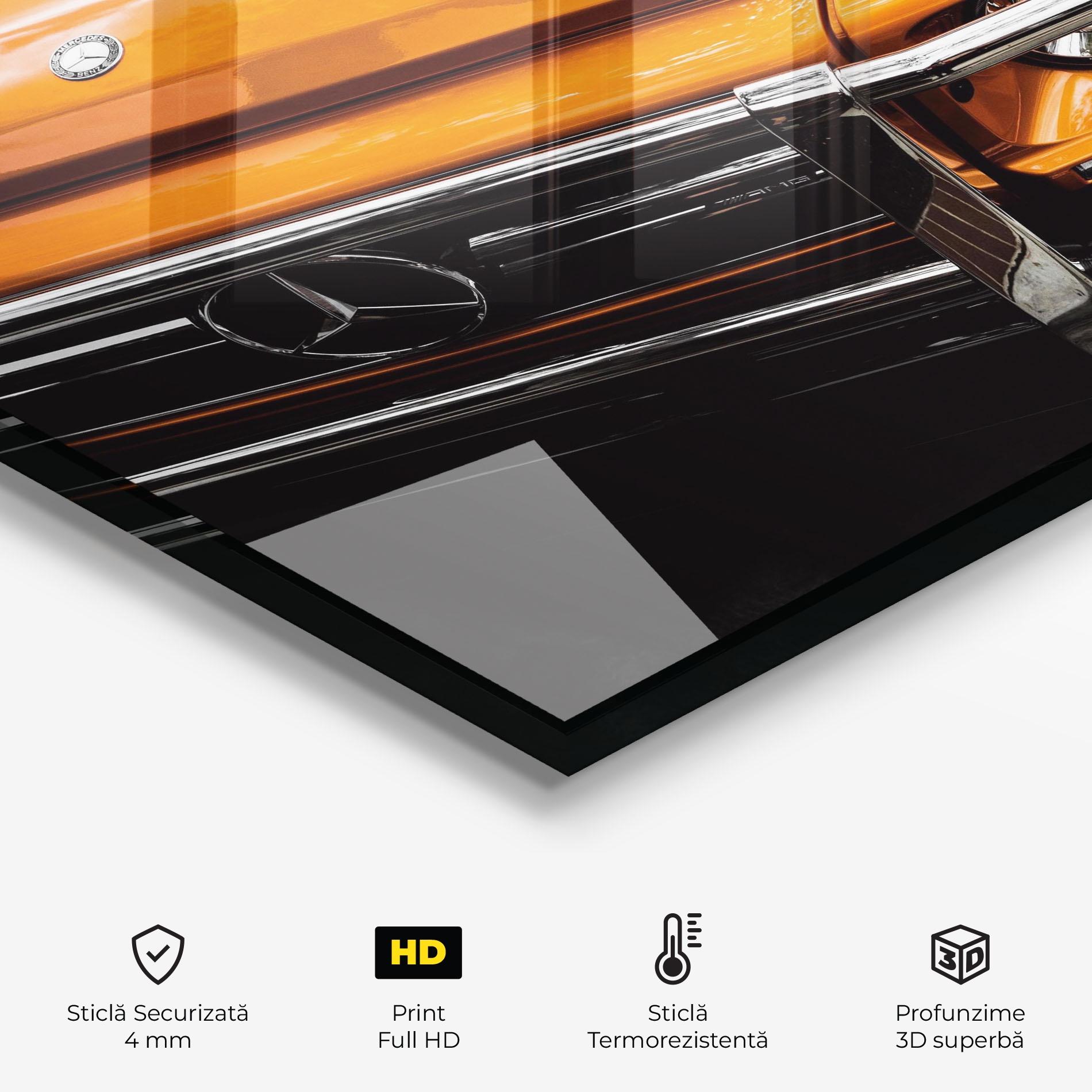 Panou Sticla Bucatarie Vintage Orange Car mockup 2