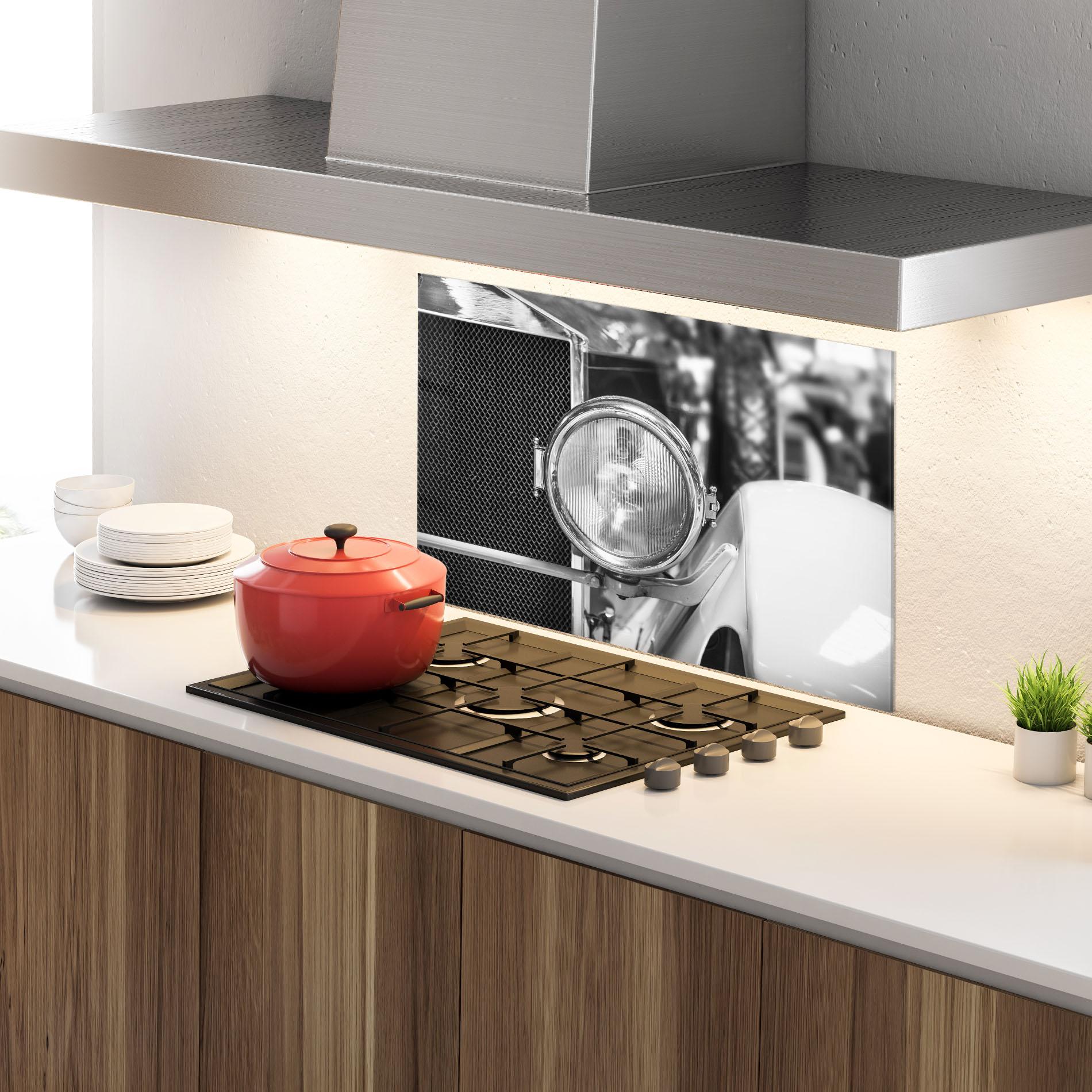 Panou Sticla Bucatarie Closeup Grey Car mockup 4