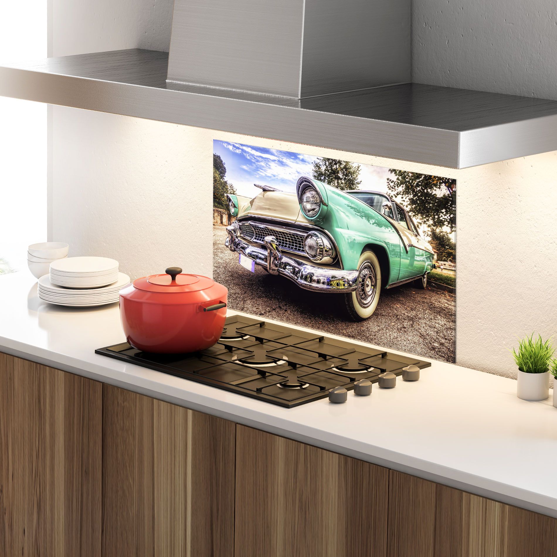 Green Vintage Car mockup 4