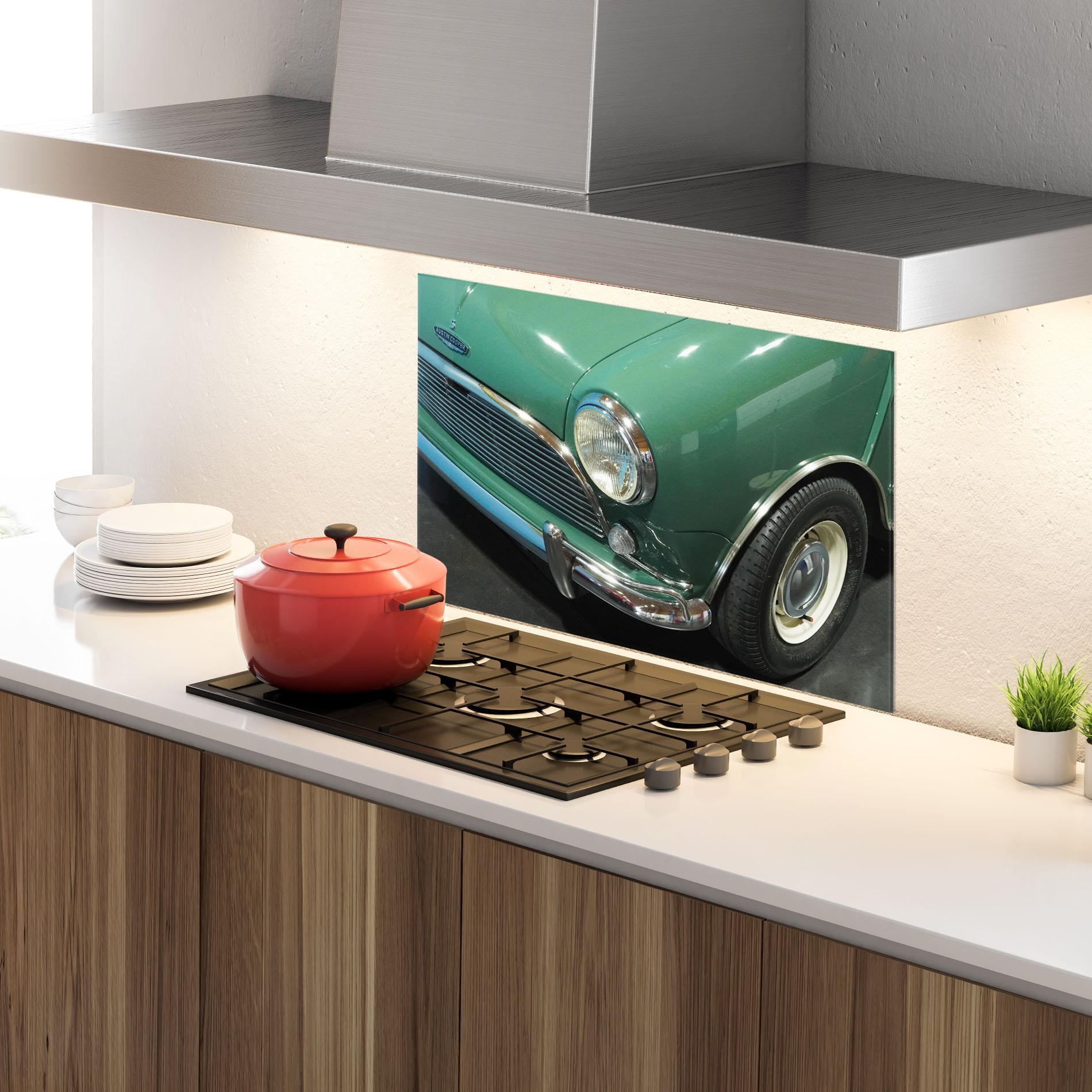 Panou Sticla Bucatarie Pretty Green Car mockup 4