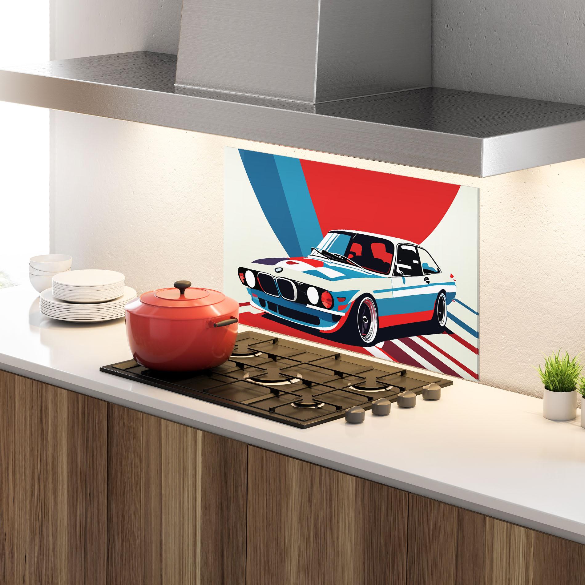 Panou Sticla Bucatarie Vintage Bmw mockup 4
