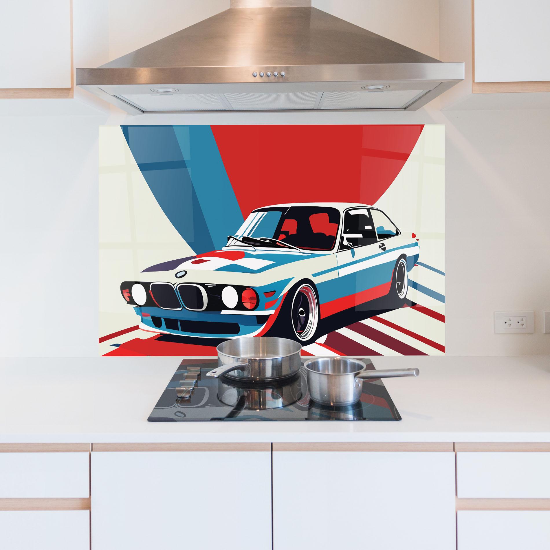 Panou Sticla Bucatarie Vintage Bmw mockup 5