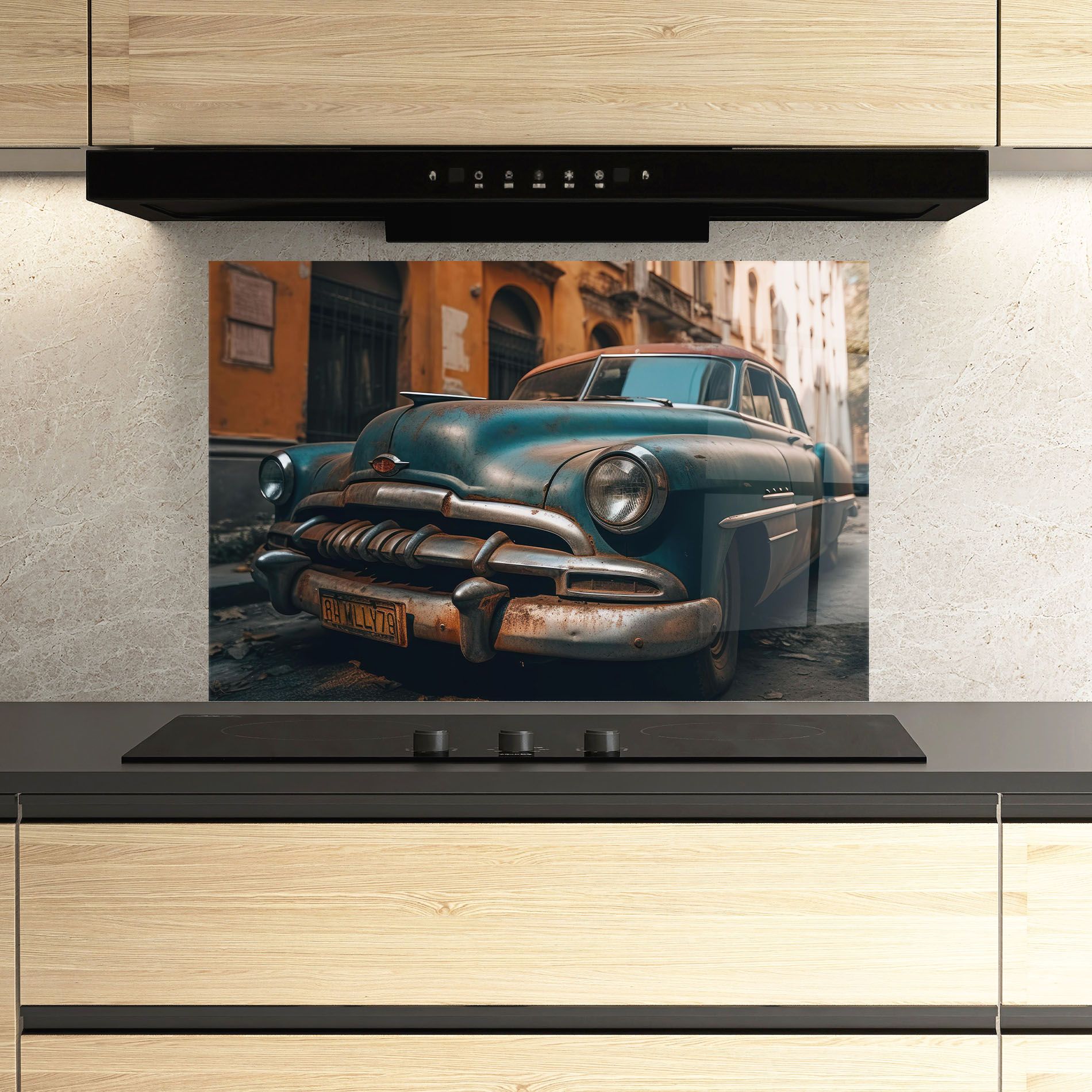 Blue Old Car mockup 3