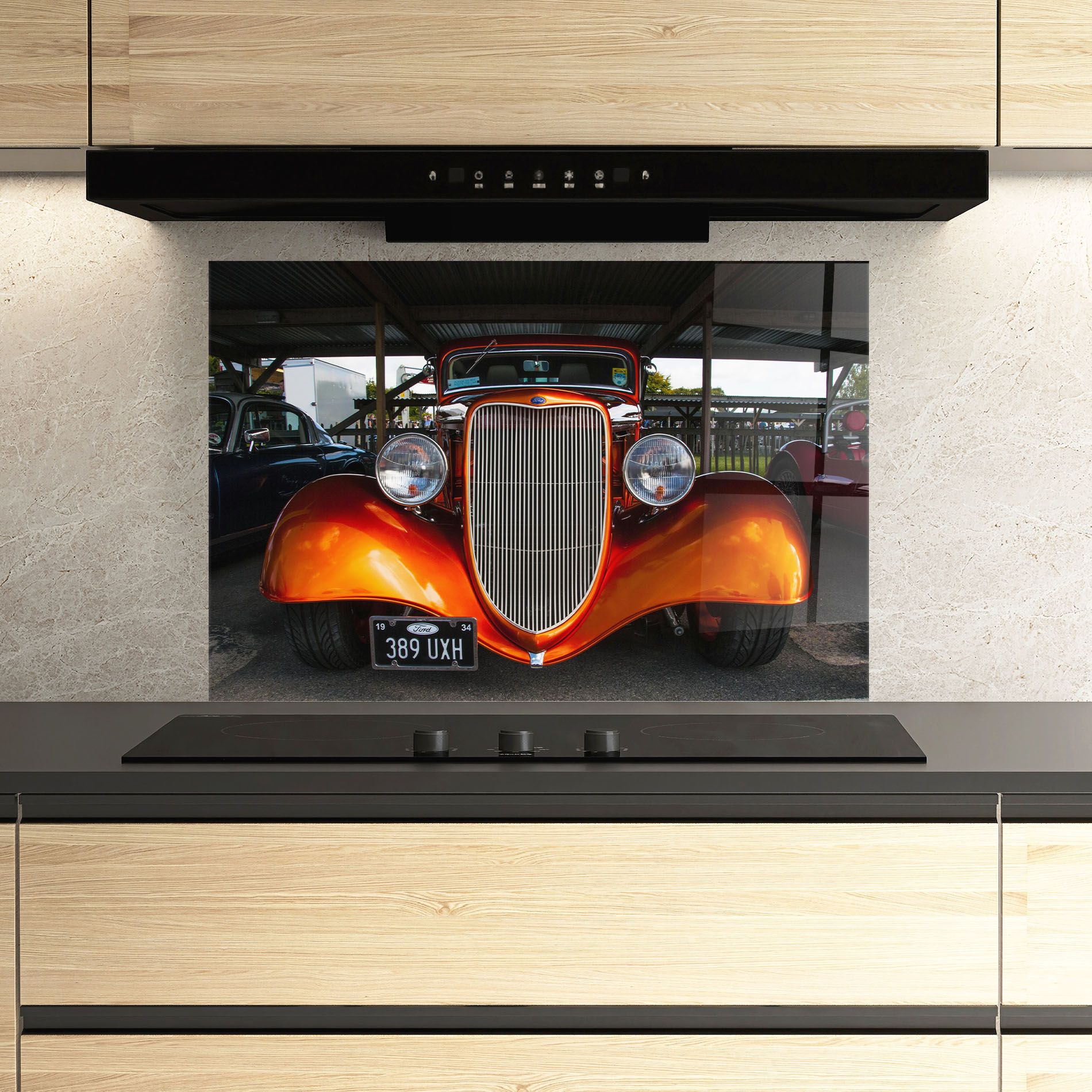 Orange Classic Car mockup 3