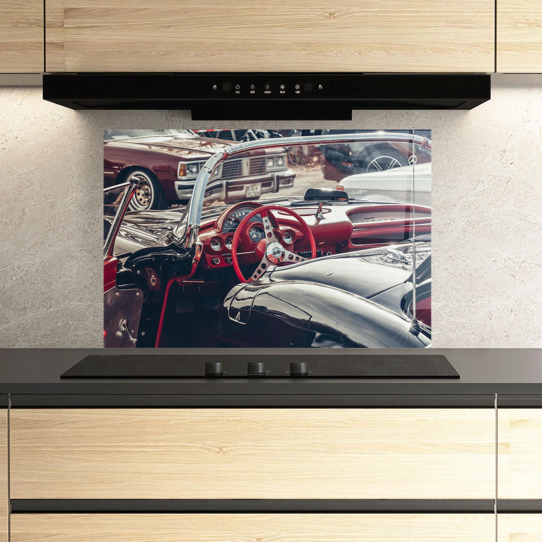 Panou Sticla Bucatarie Steering Wheel Red mockup 3