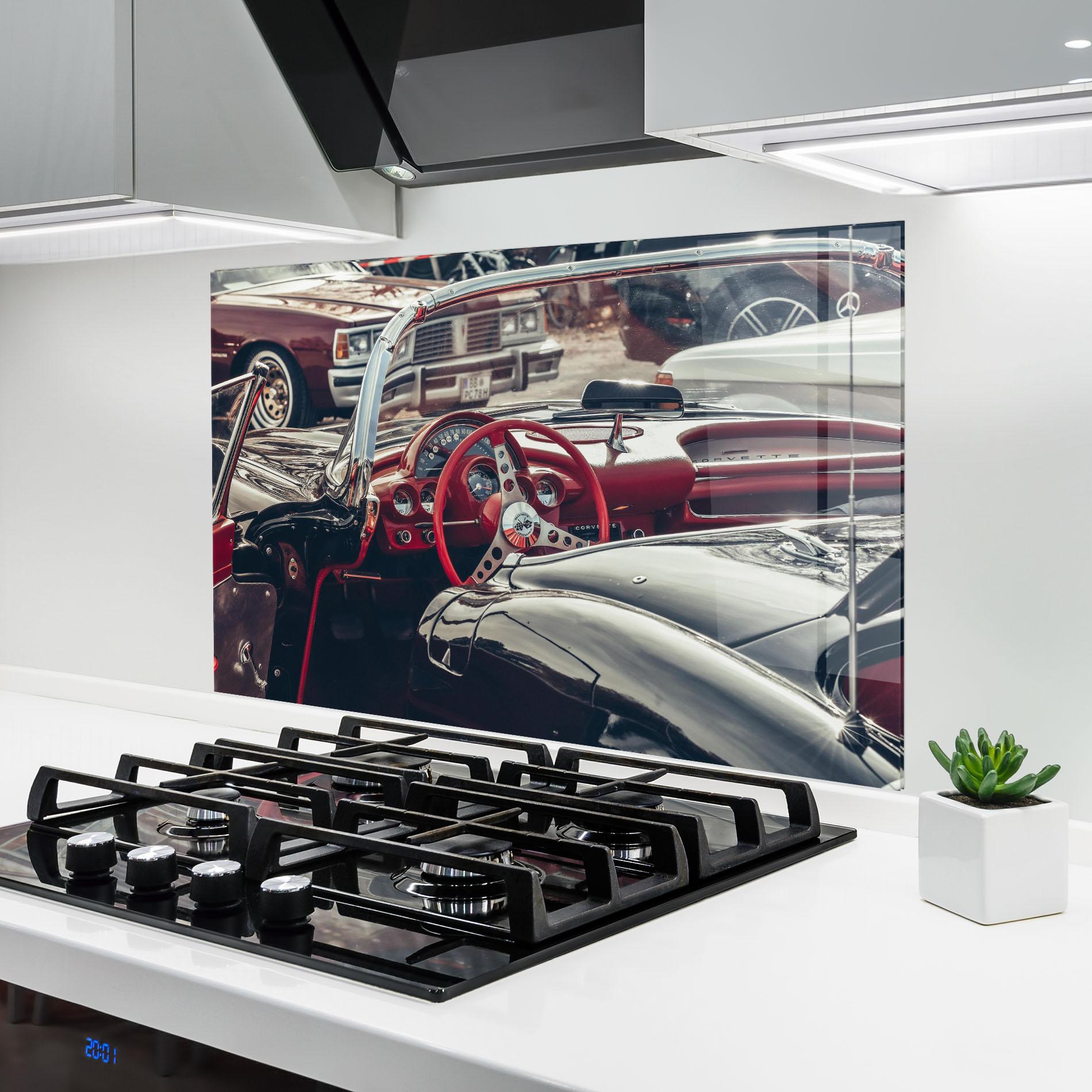 Panou Sticla Bucatarie Steering Wheel Red mockup 6