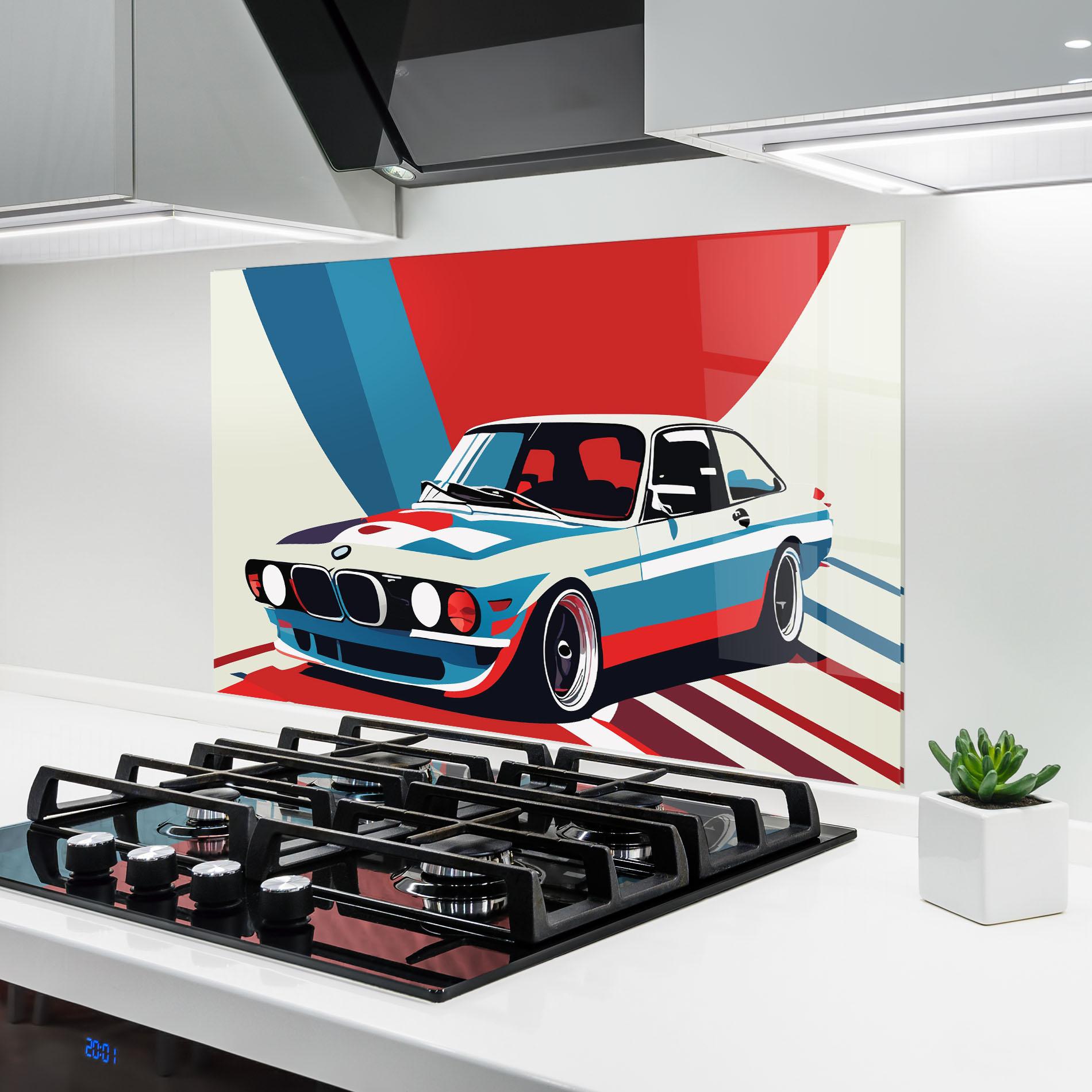 Panou Sticla Bucatarie Vintage Bmw mockup 6