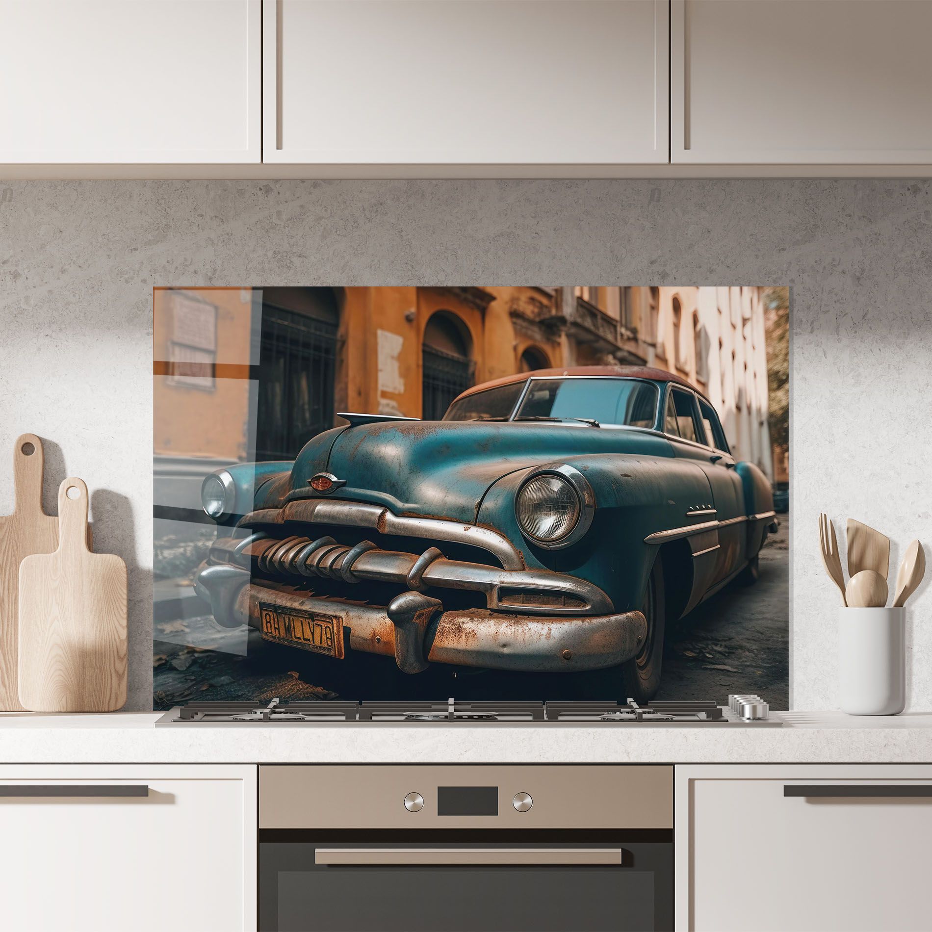 Blue Old Car mockup 7