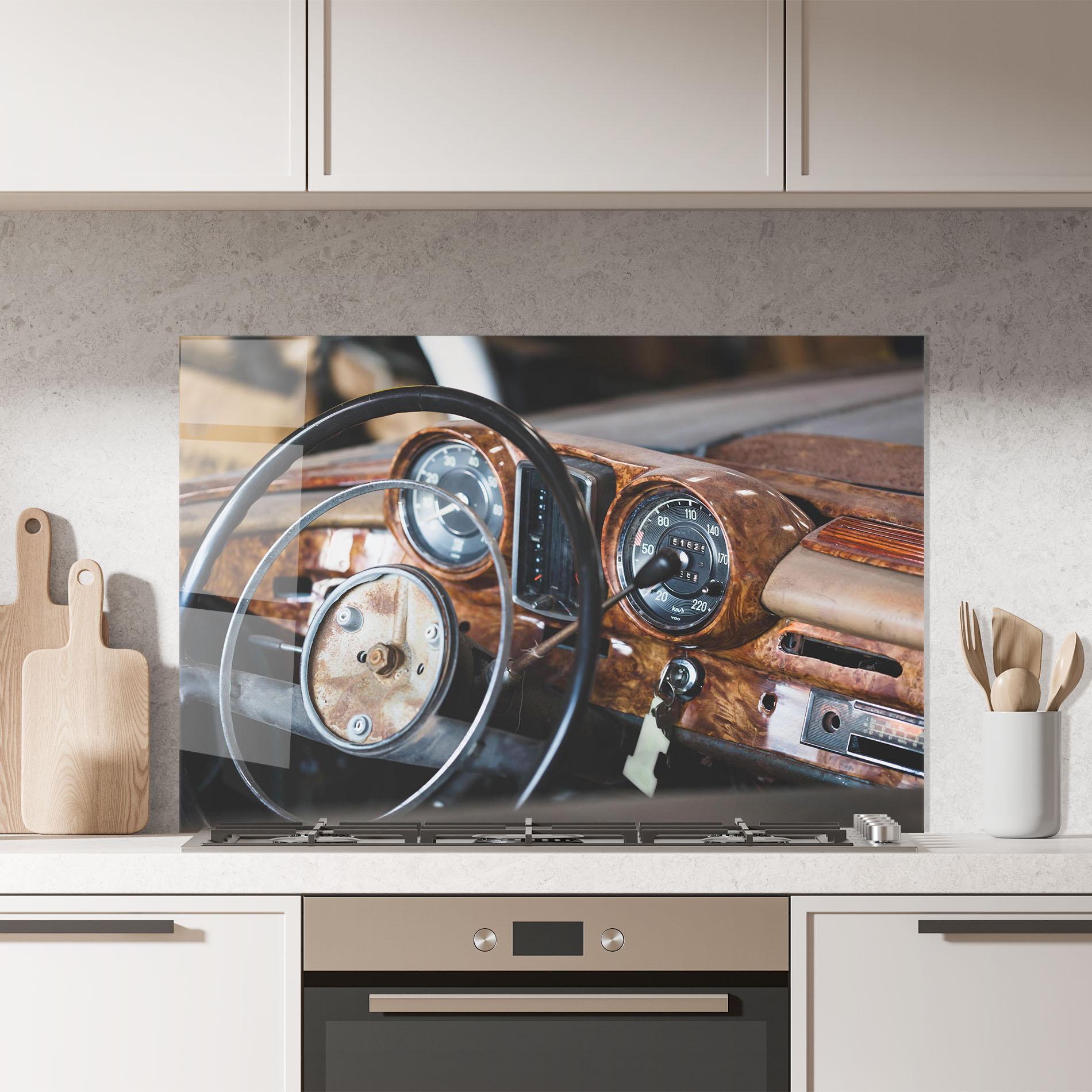 Panou Sticla Bucatarie Brown Clean Car mockup 7