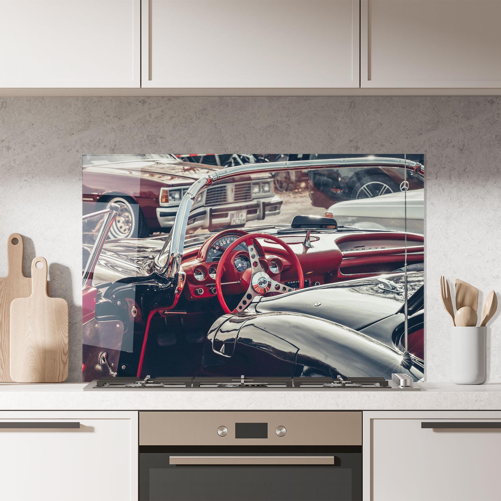 Panou Sticla Bucatarie Steering Wheel Red mockup 7