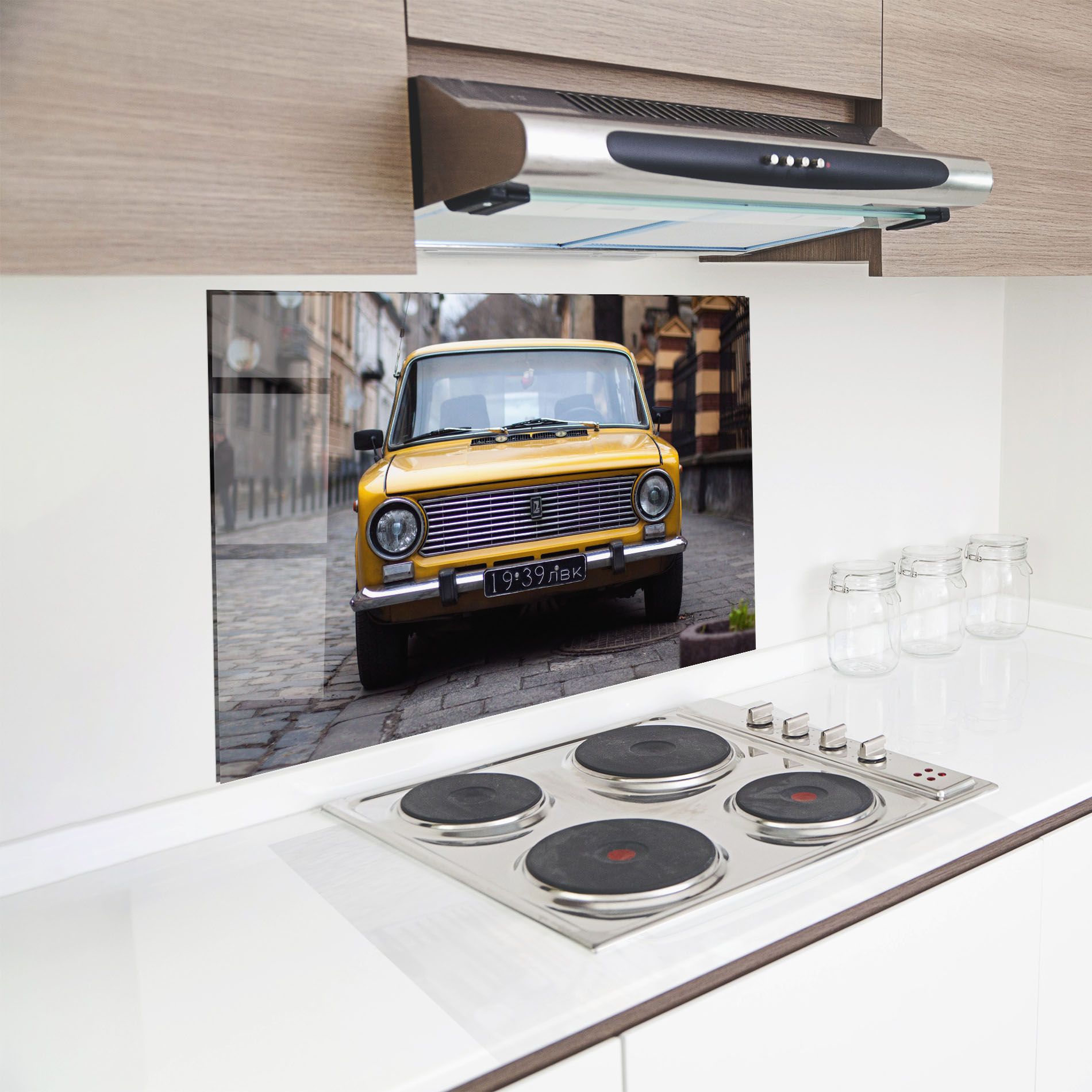 Old Yellow Car mockup 8