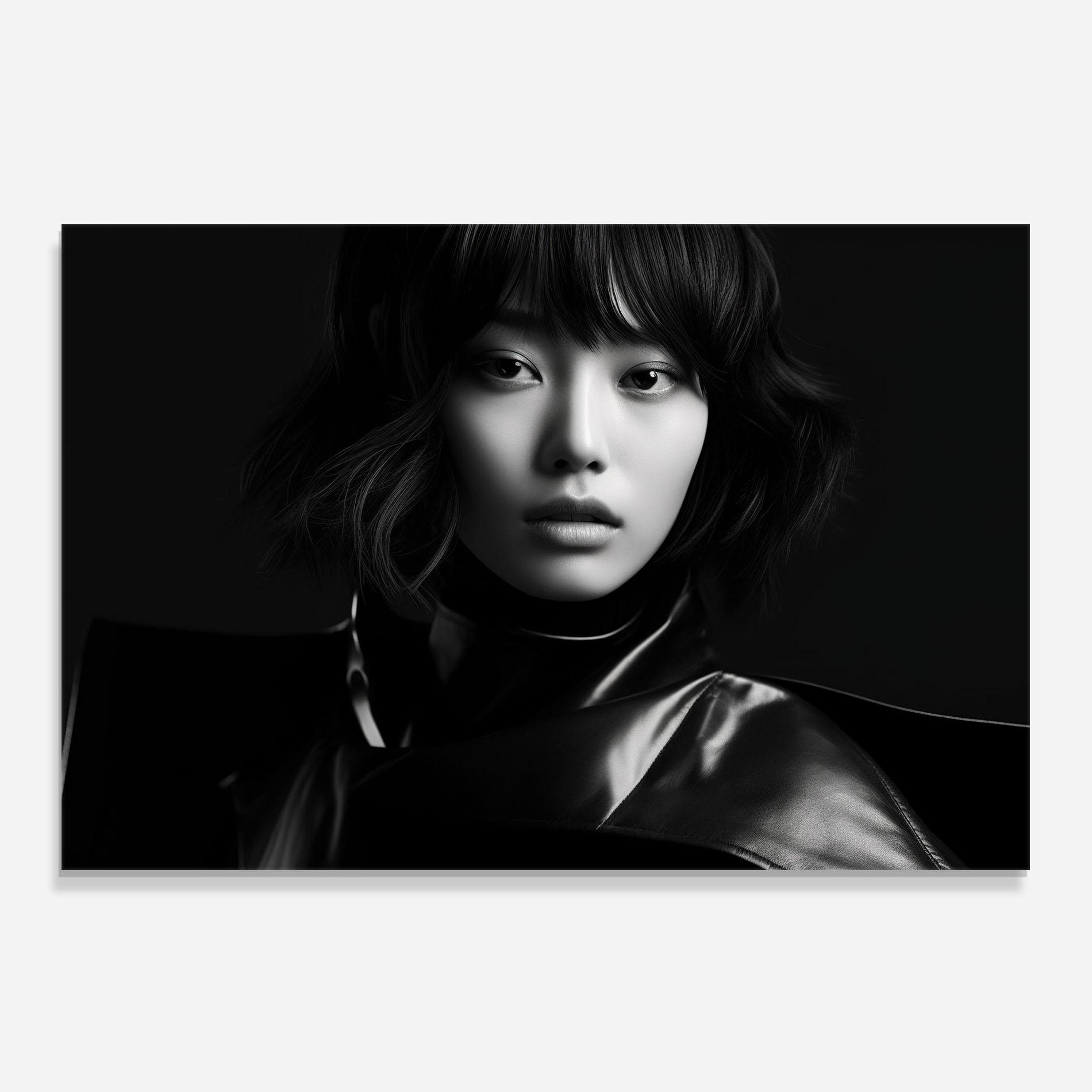 Panou Sticla Bucatarie Asian Abstract Woman mockup 0