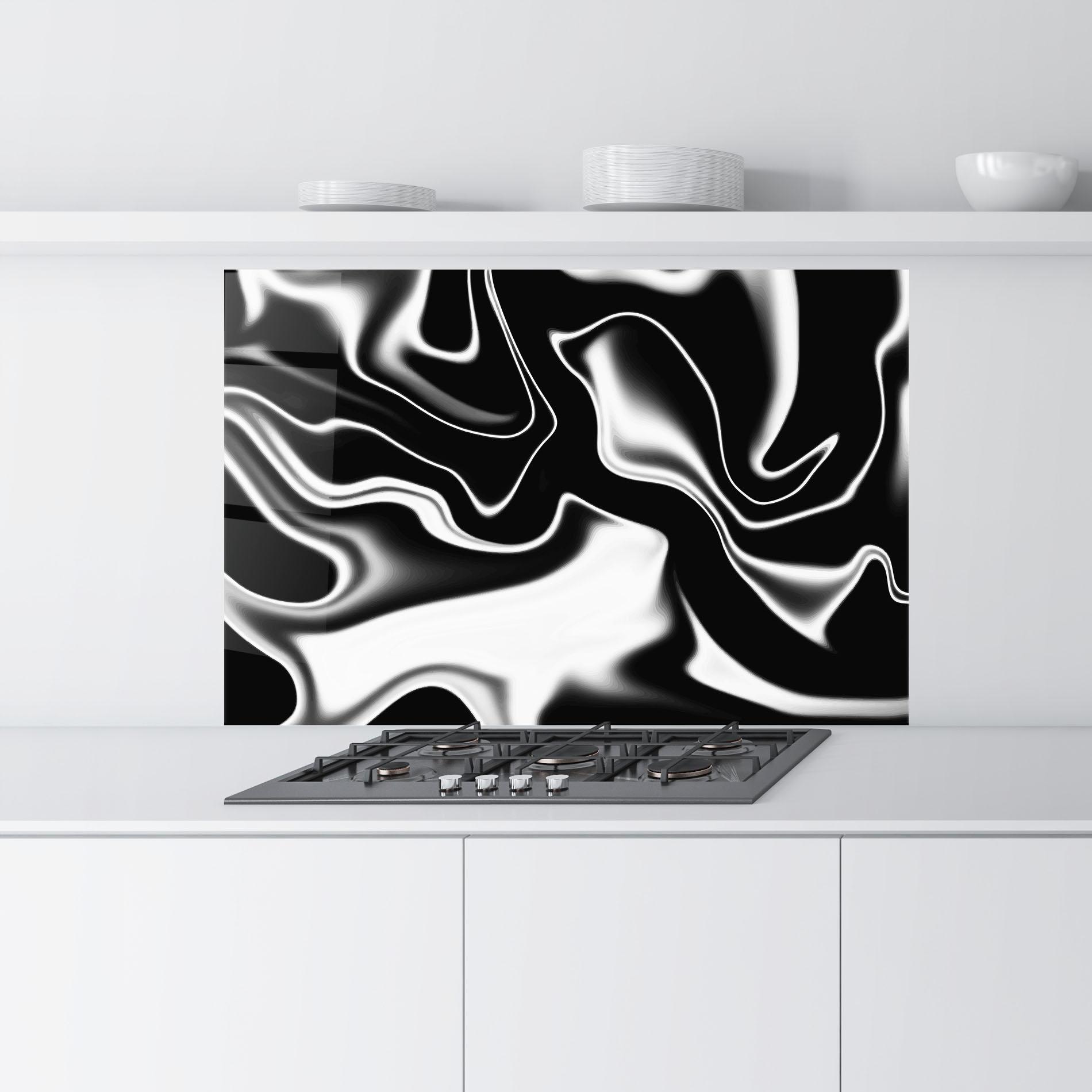 Panou Sticla Bucatarie Black Metalic Art mockup 9