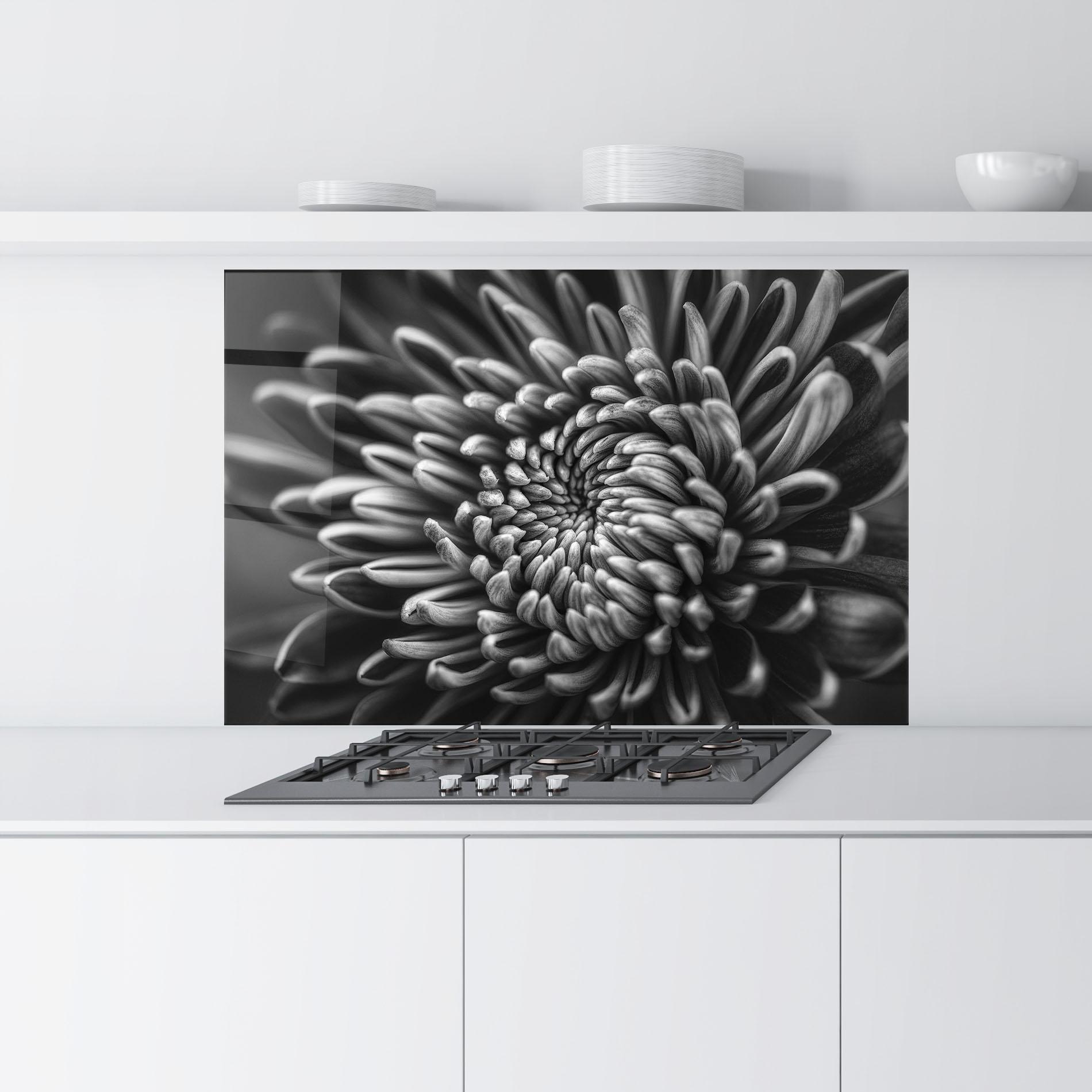 Panou Sticla Bucatarie Grey Flower mockup 9