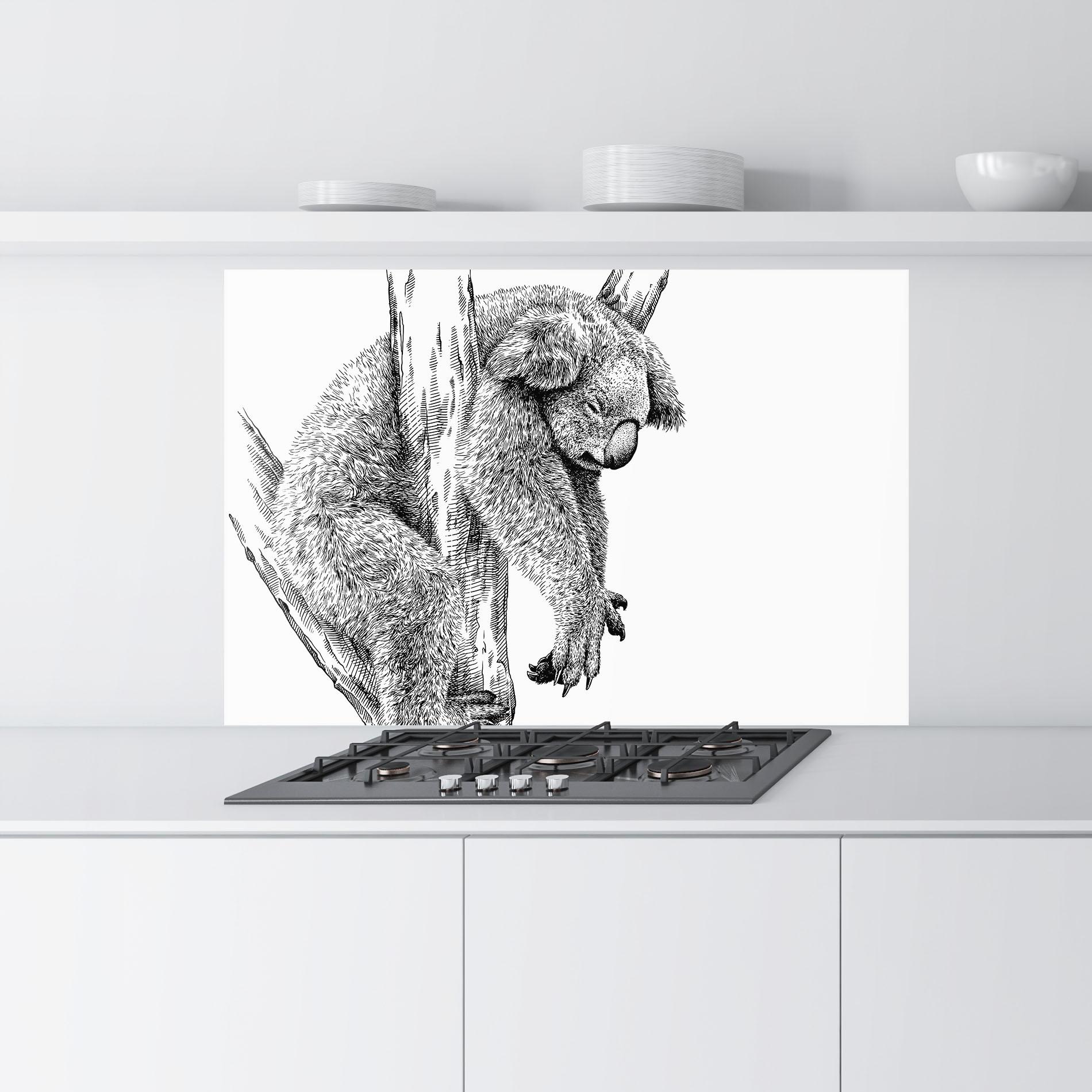 Panou Sticla Bucatarie Koala Sleeping Art mockup 9