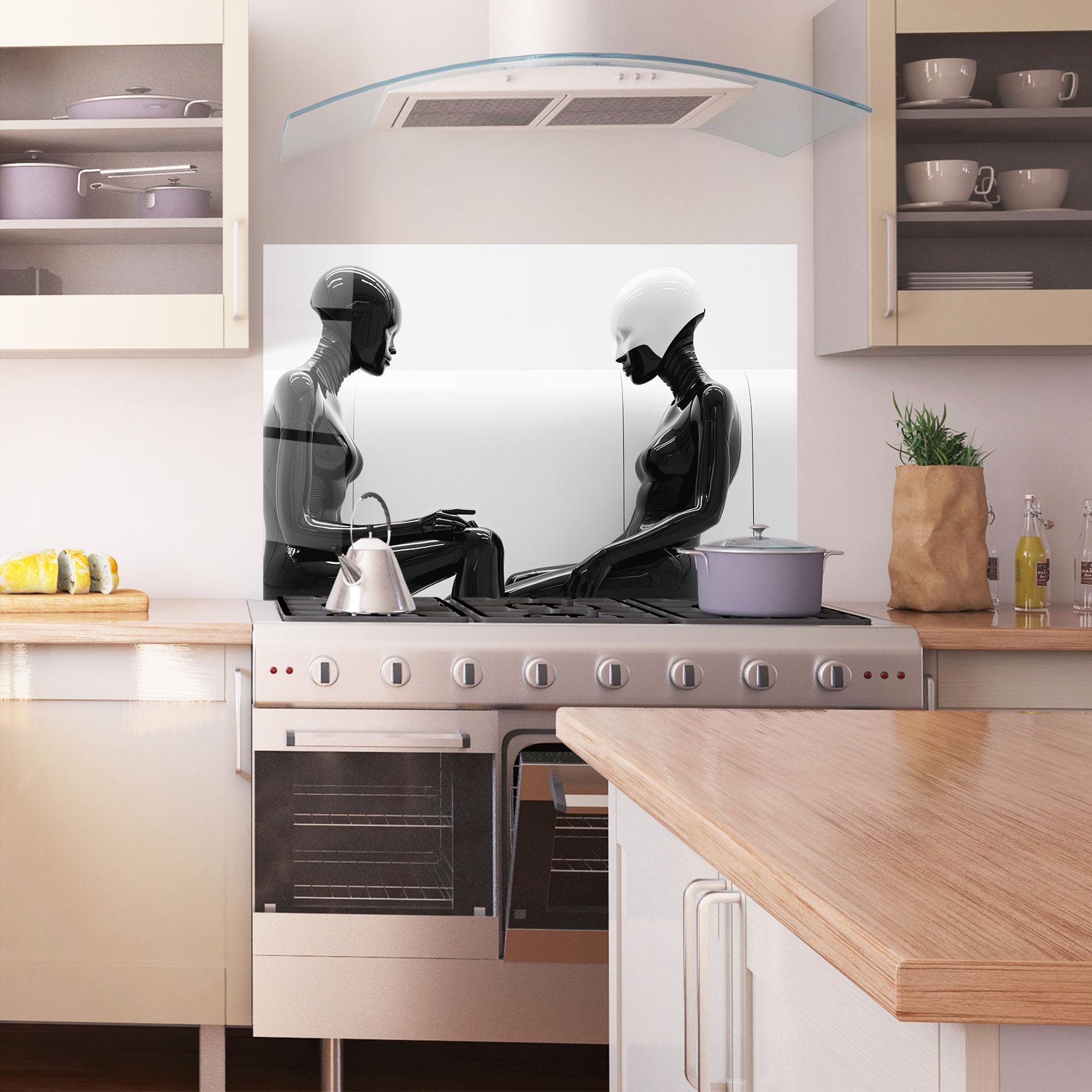 Panou Sticla Bucatarie Black Mannequin mockup 1