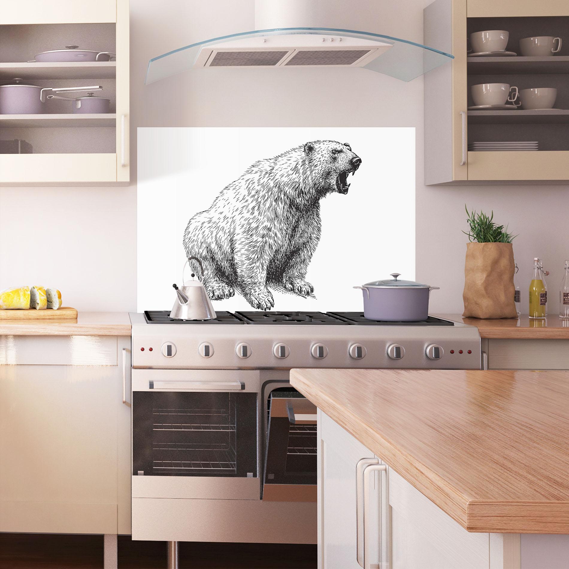 Panou Sticla Bucatarie Draw Icebear mockup 1