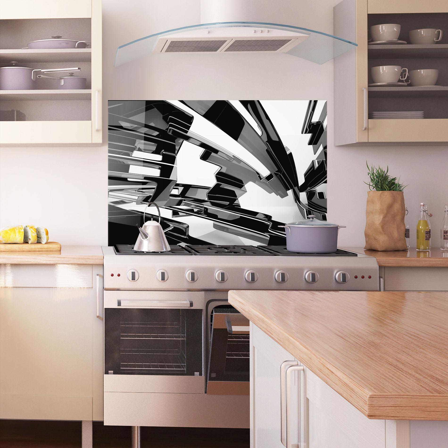 Panou Sticla Bucatarie Glossy Sculpture mockup 1