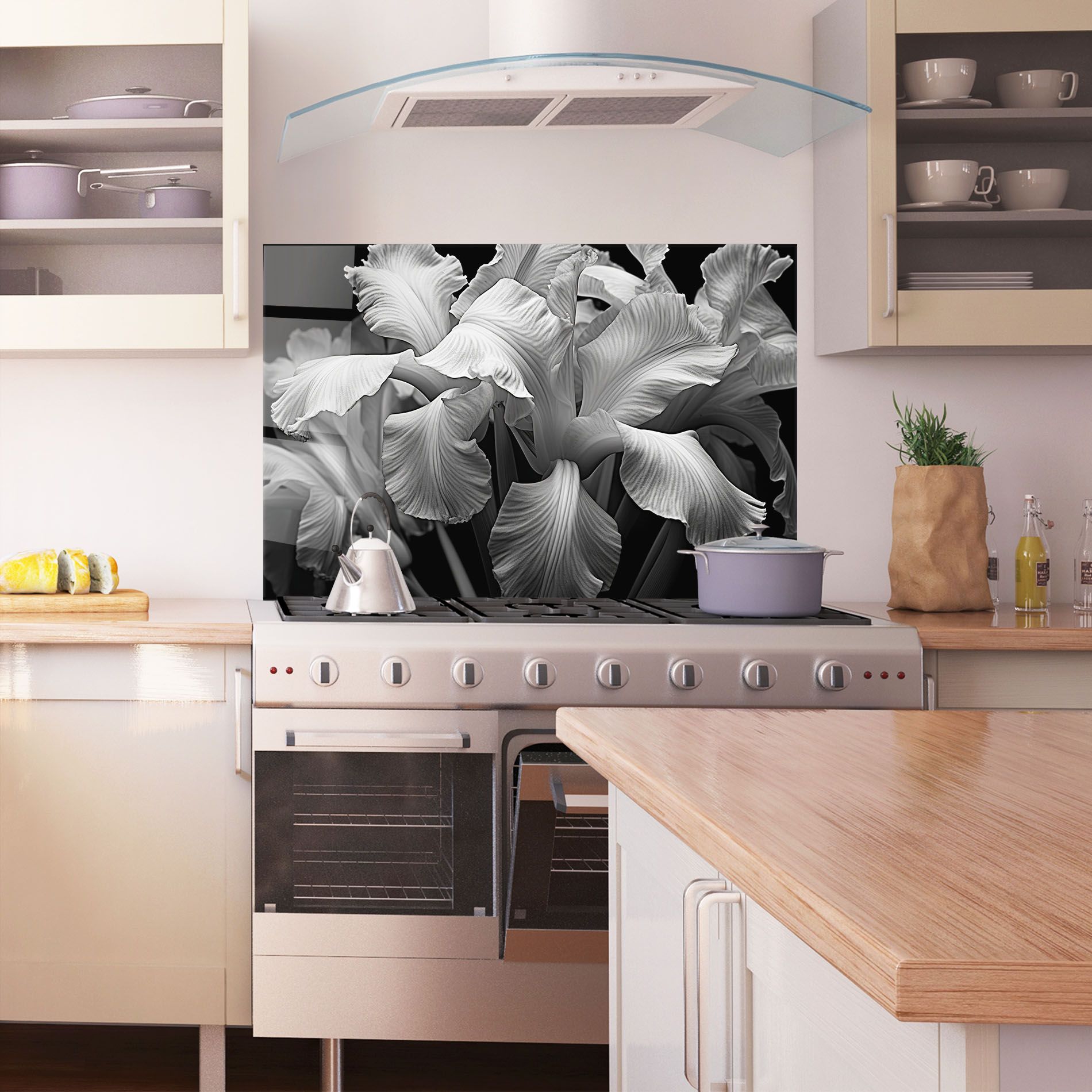 Grey On Black Iris mockup 1