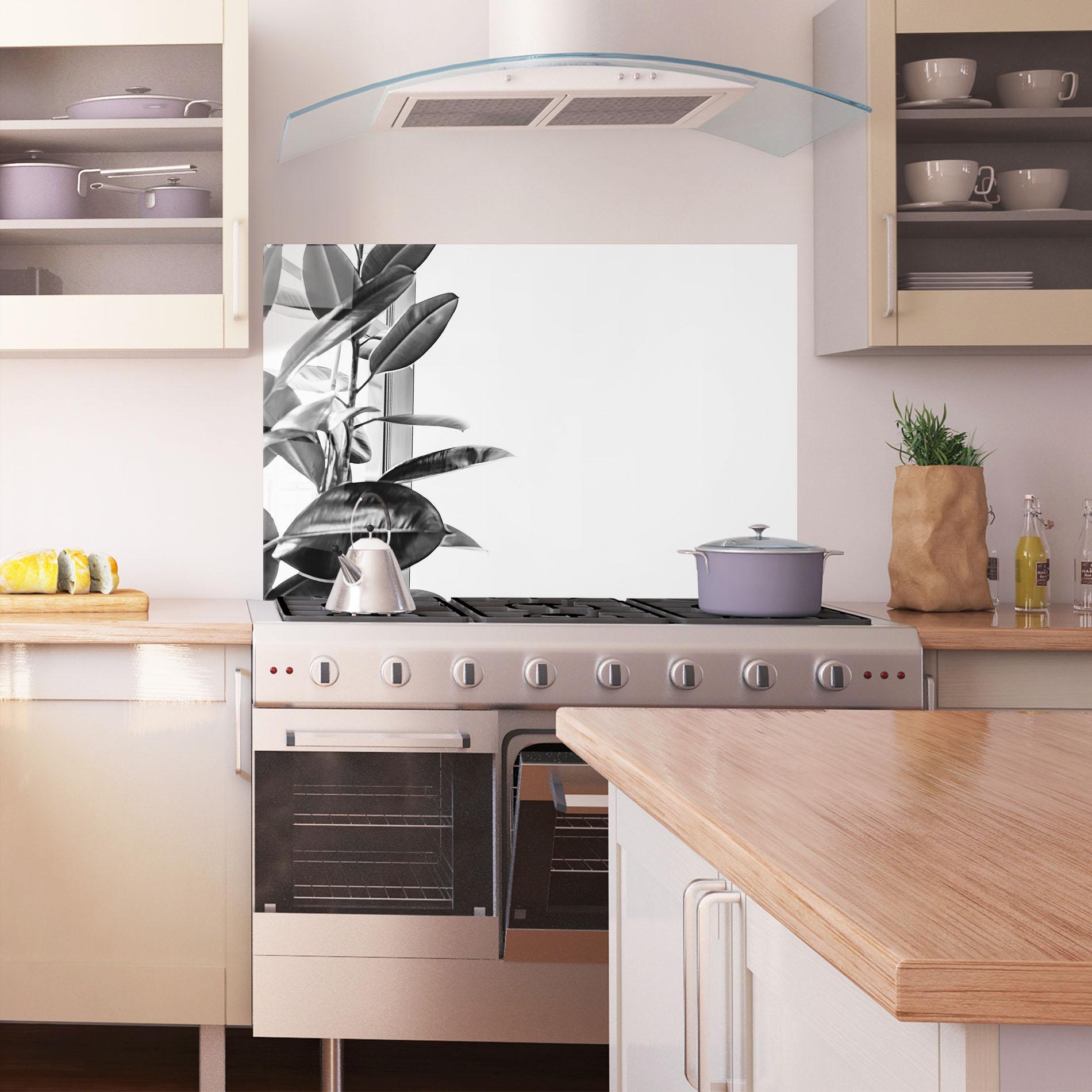 Panou Sticla Bucatarie Grey Plant mockup 1
