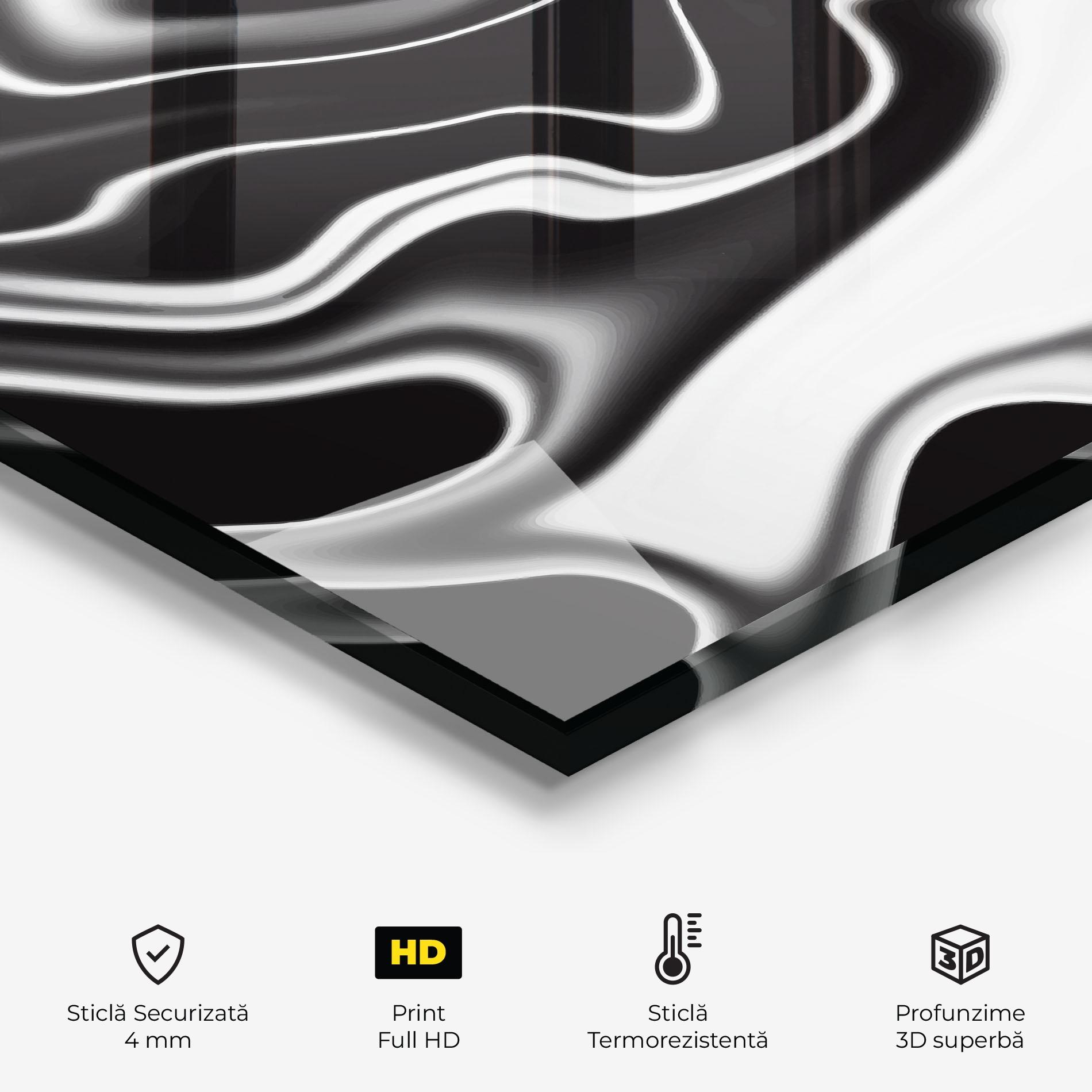 Panou Sticla Bucatarie Black Metalic Art mockup 2