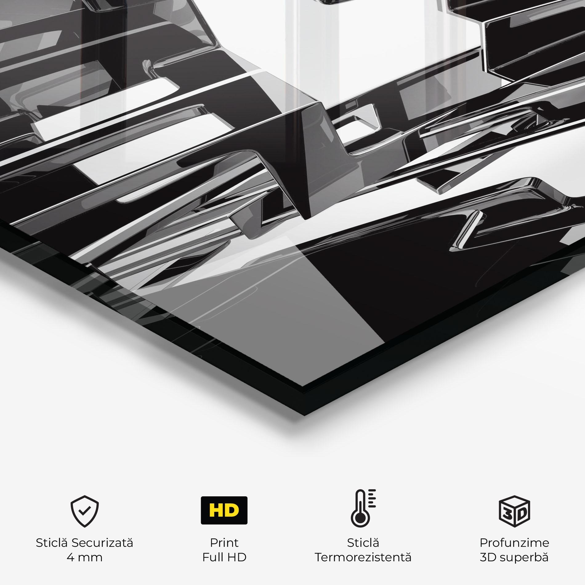 Panou Sticla Bucatarie Glossy Sculpture mockup 2