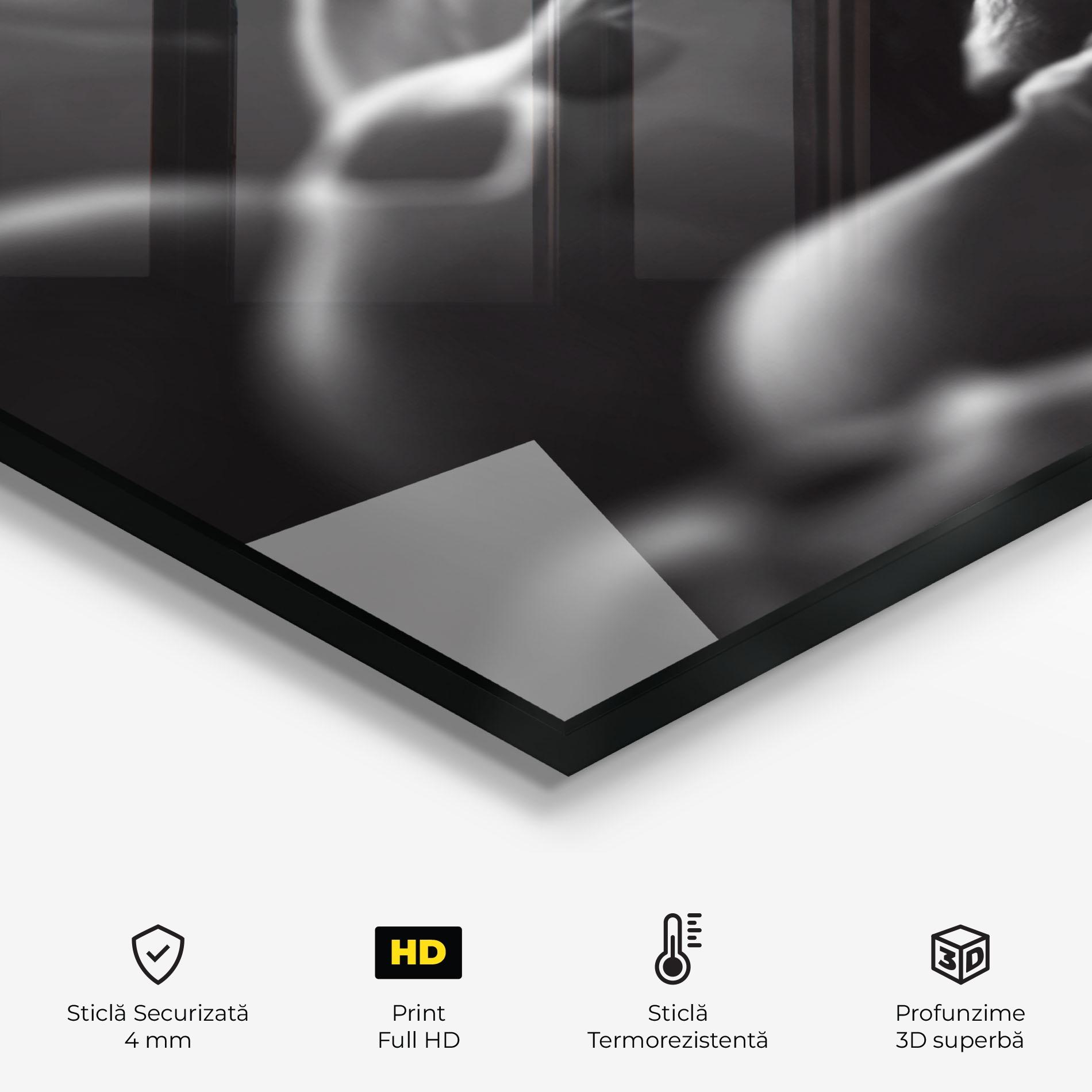 Panou Sticla Bucatarie Gray Human Skull mockup 2