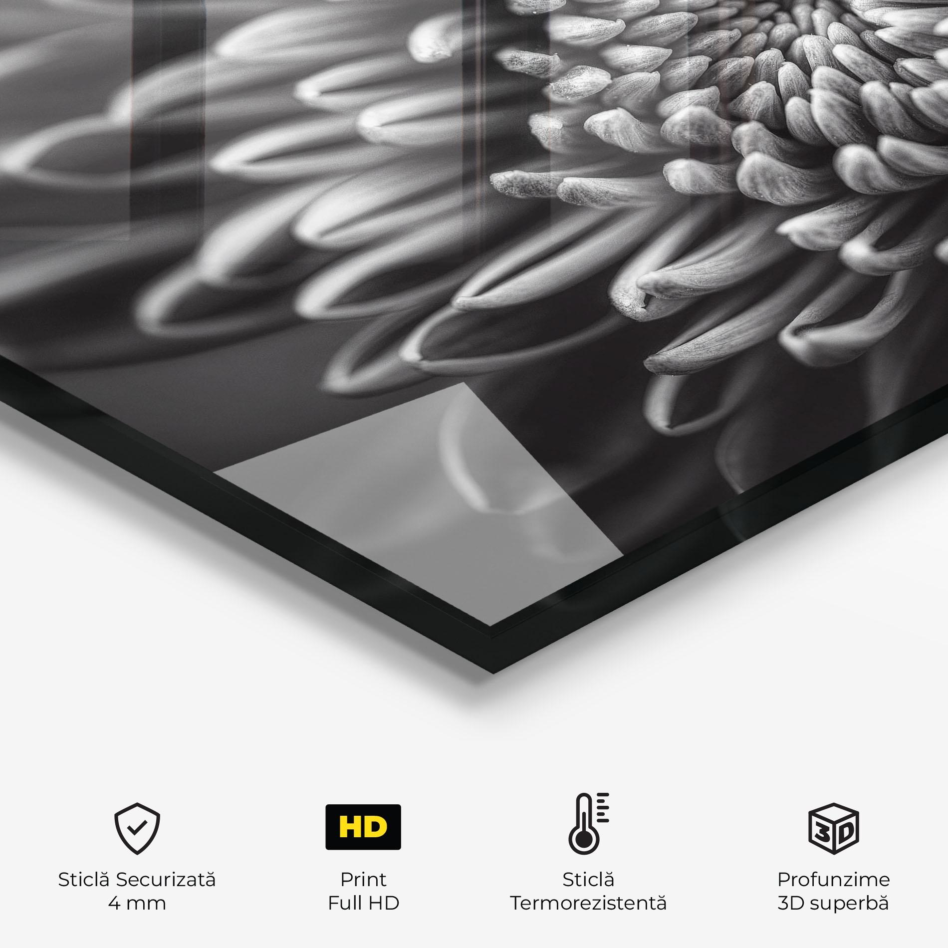 Panou Sticla Bucatarie Grey Flower mockup 2