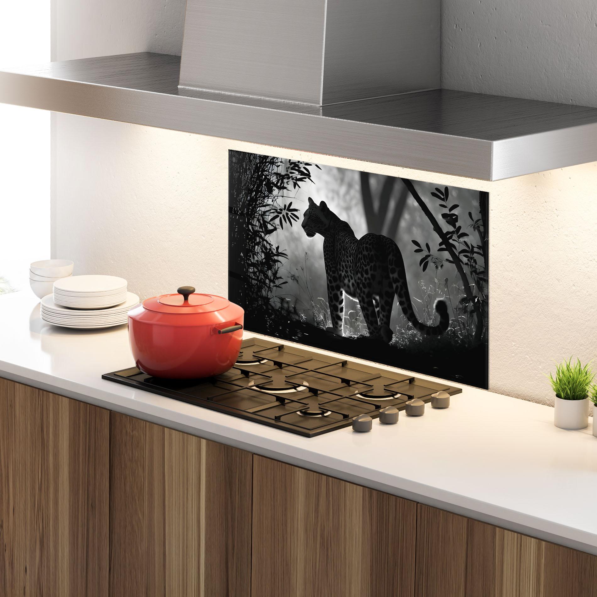 Panou Sticla Bucatarie Beautiful Grey Animal mockup 4