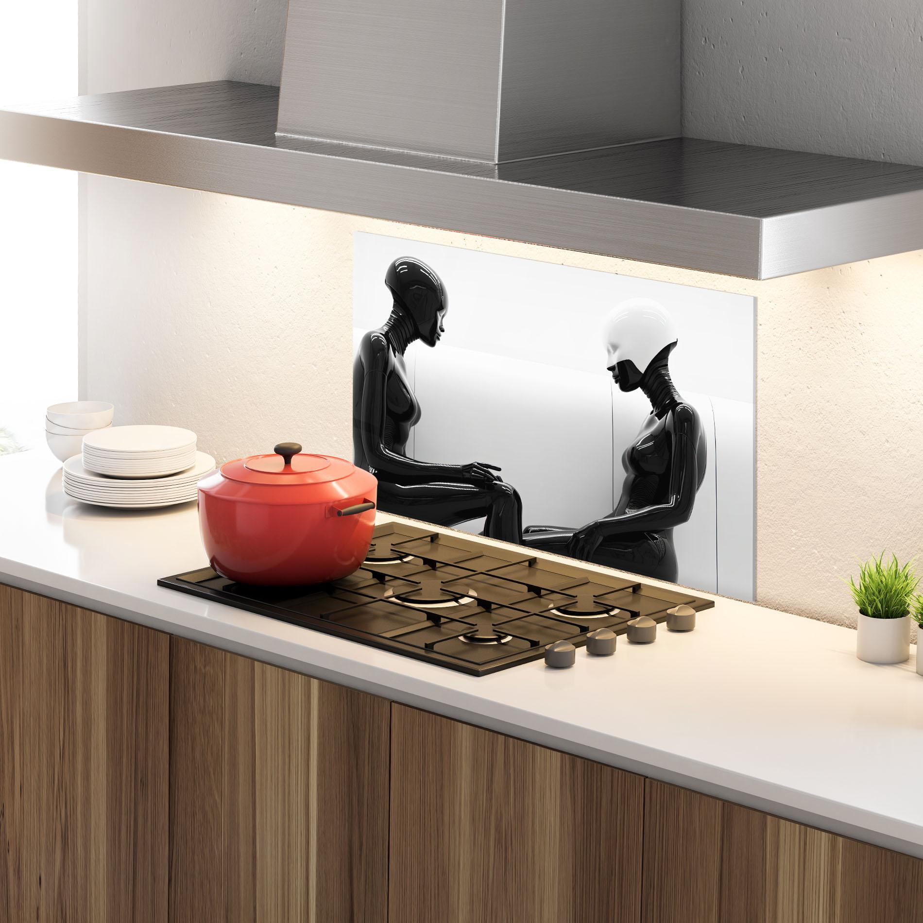 Panou Sticla Bucatarie Black Mannequin mockup 4