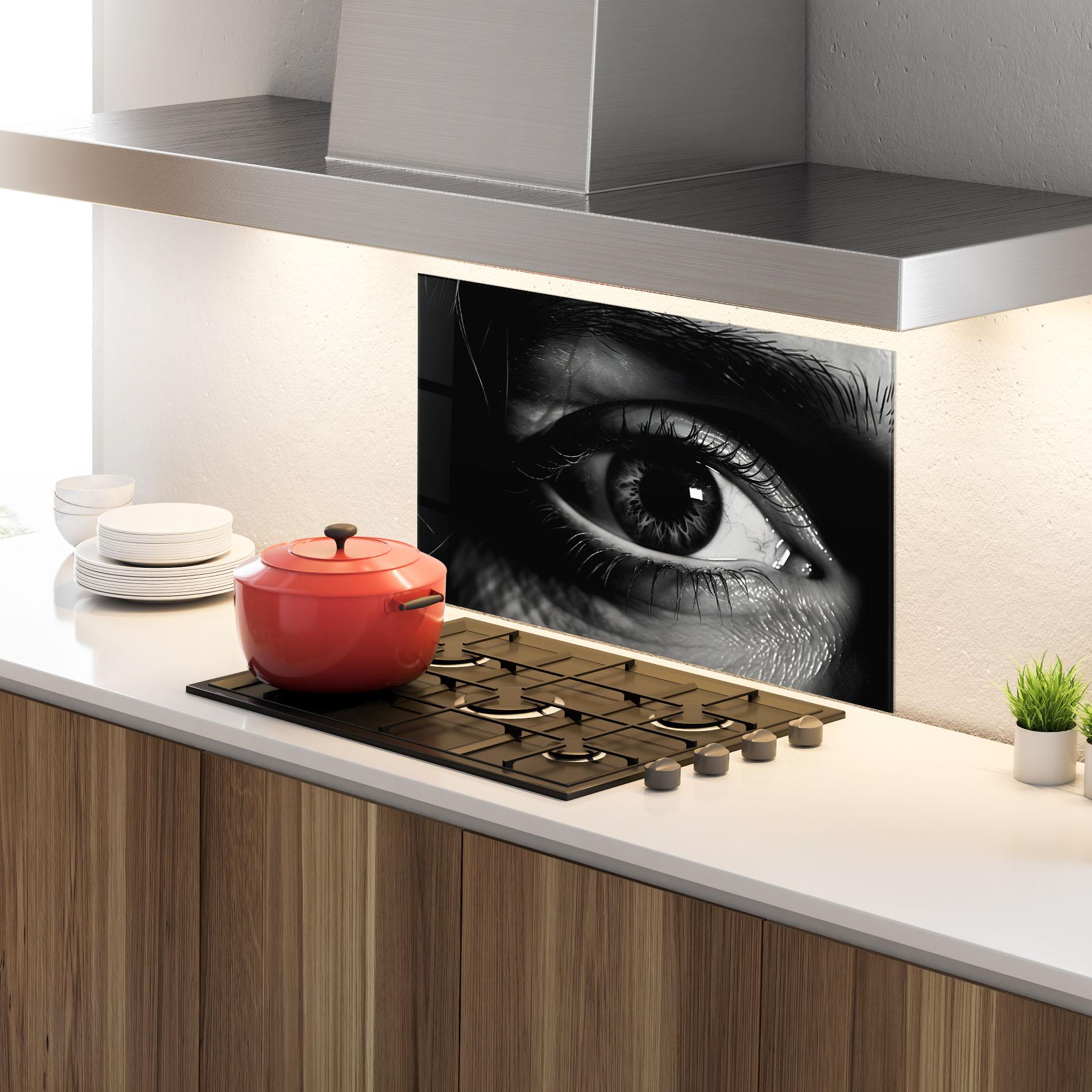 Panou Sticla Bucatarie Eye Close Up mockup 4