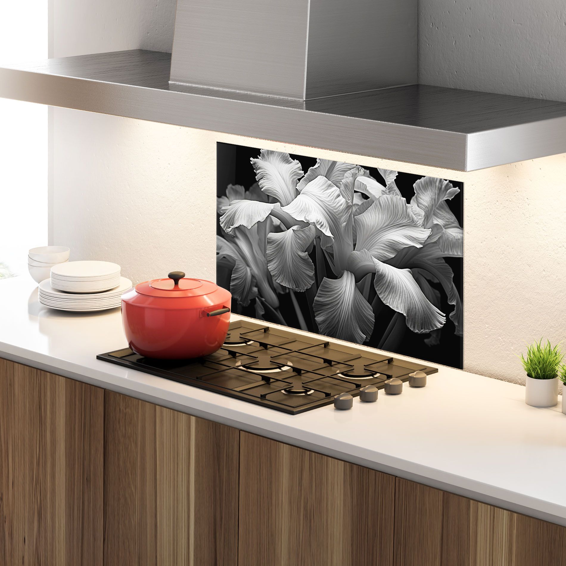 Grey On Black Iris mockup 4