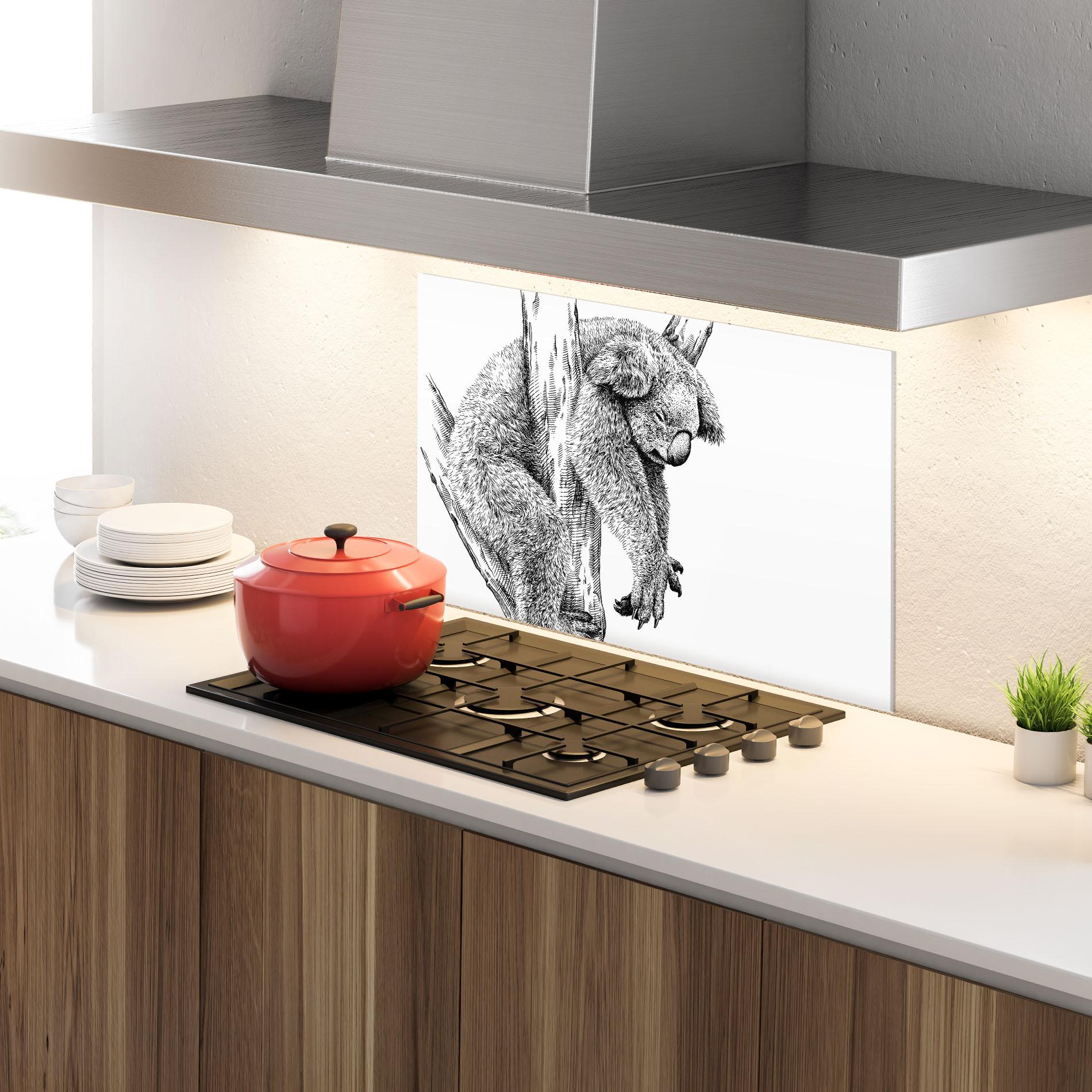 Panou Sticla Bucatarie Koala Sleeping Art mockup 4