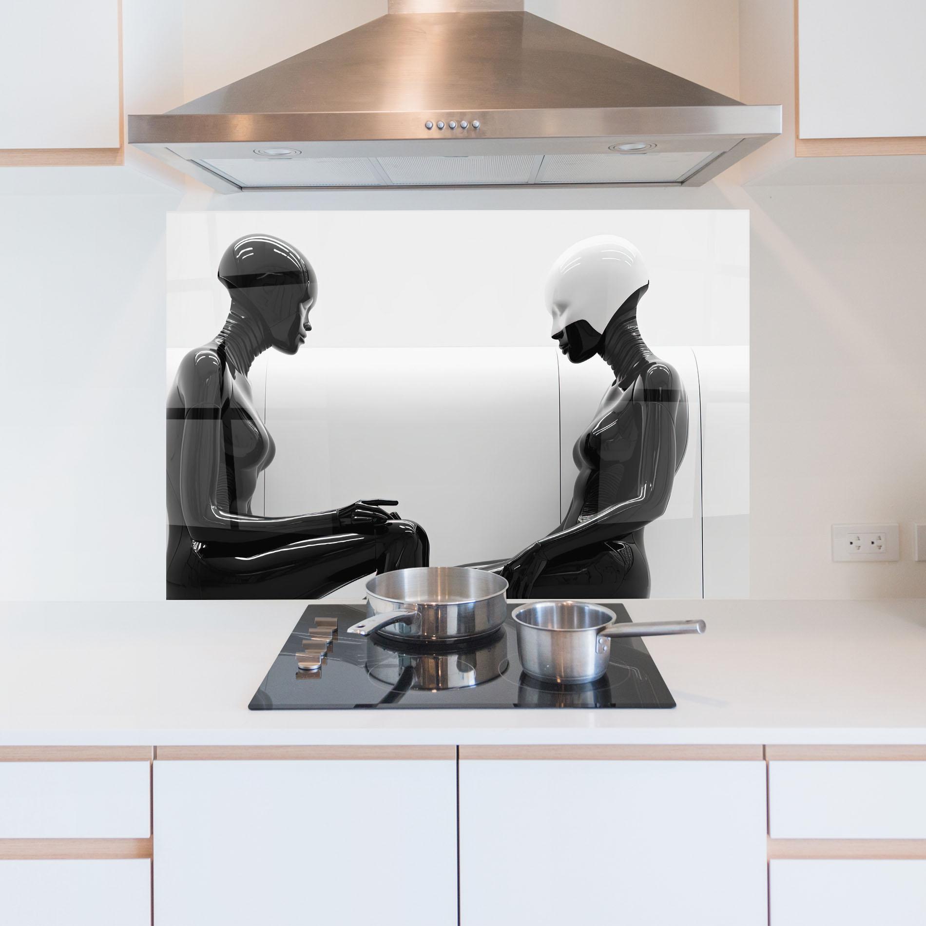 Panou Sticla Bucatarie Black Mannequin mockup 5