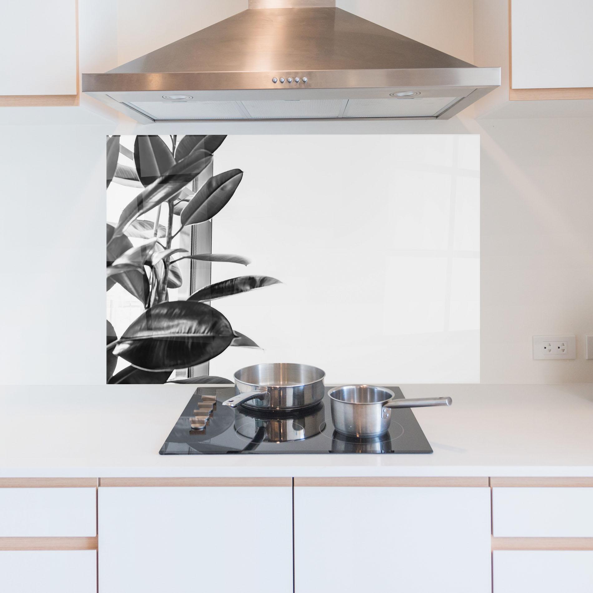 Panou Sticla Bucatarie Grey Plant mockup 5