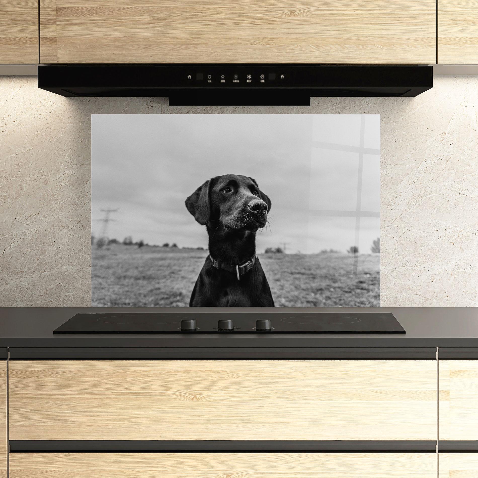 Panou Sticla Bucatarie Black Dog mockup 3