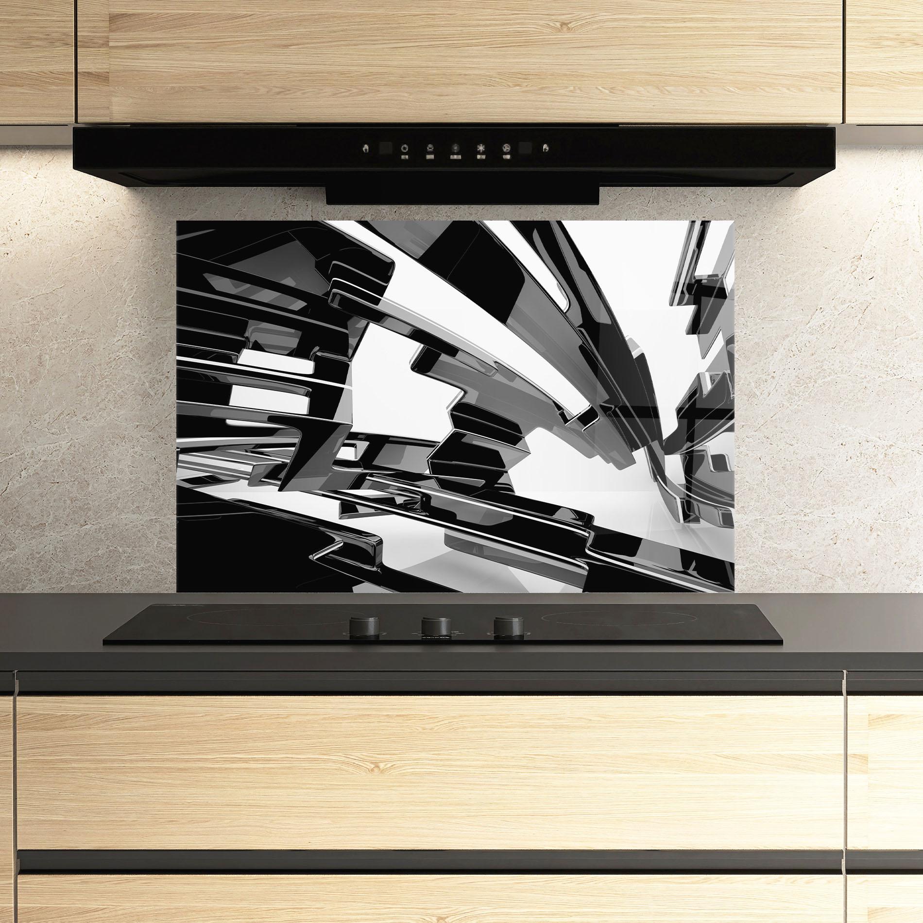 Panou Sticla Bucatarie Glossy Sculpture mockup 3