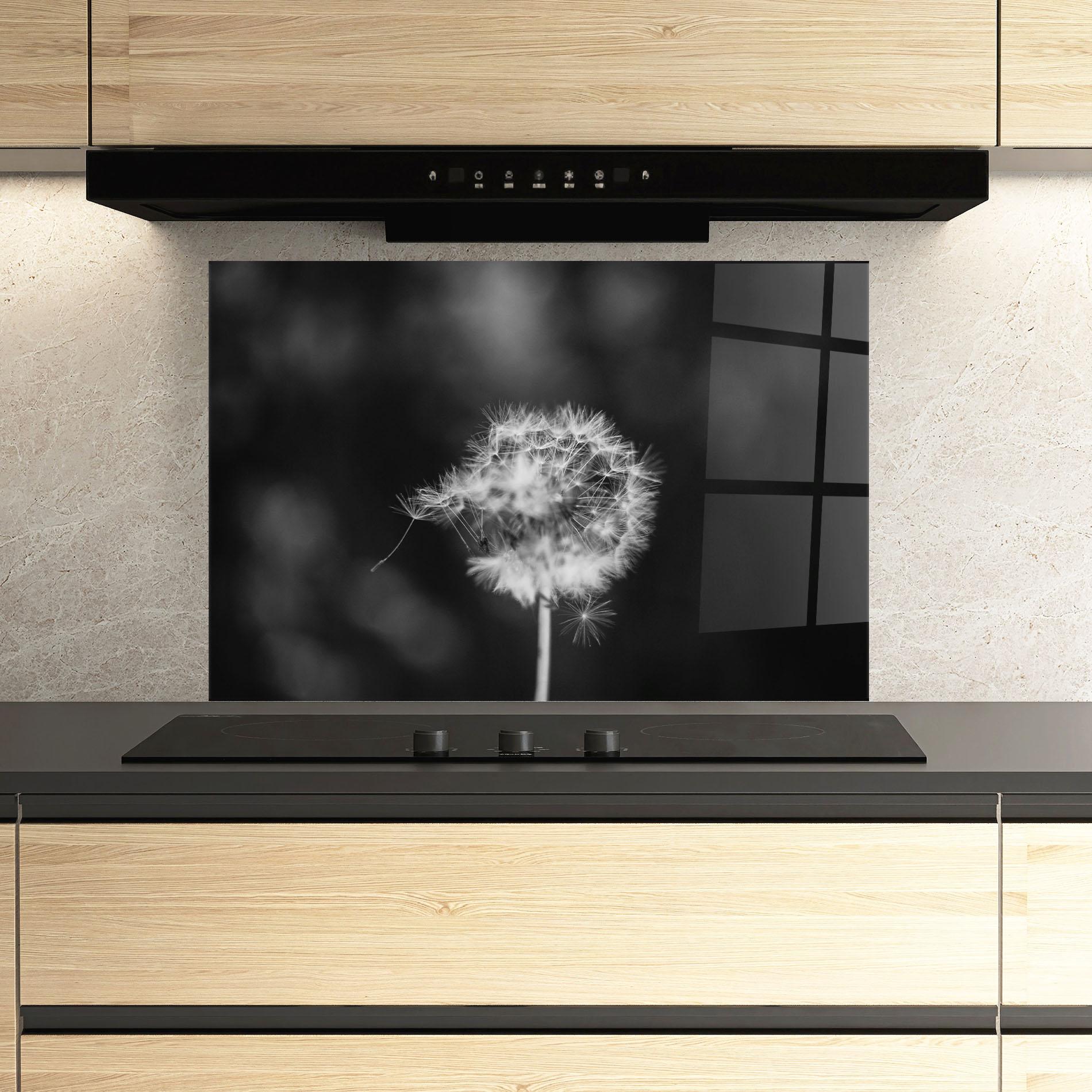 Panou Sticla Bucatarie Grey Dandelion mockup 3