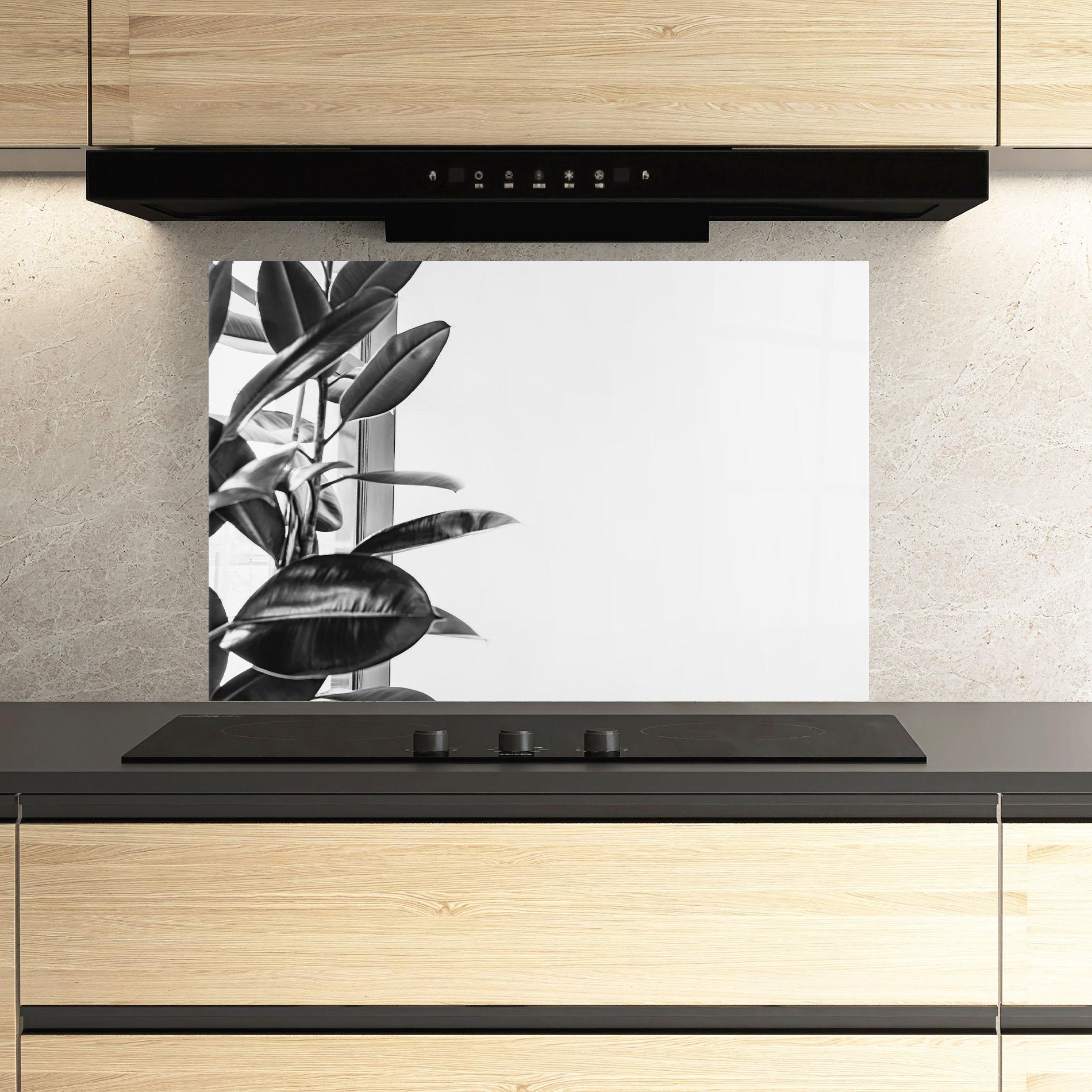 Panou Sticla Bucatarie Grey Plant mockup 3