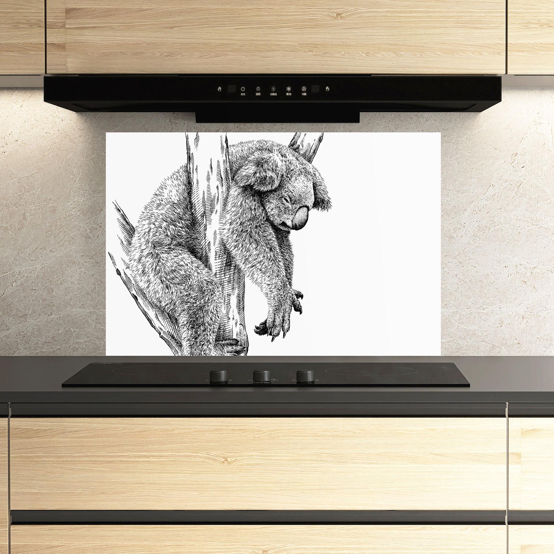 Panou Sticla Bucatarie Koala Sleeping Art mockup 3