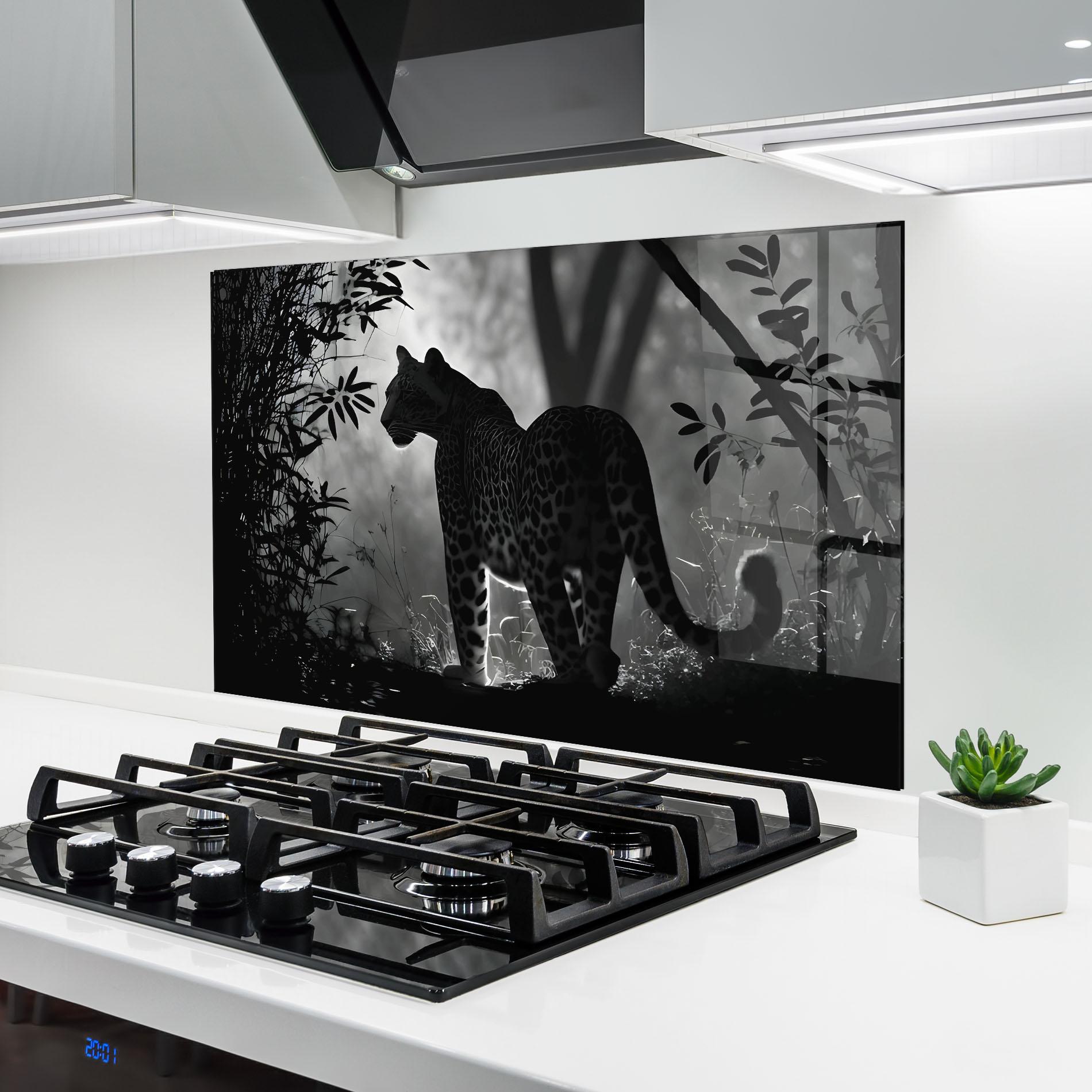 Panou Sticla Bucatarie Beautiful Grey Animal mockup 6