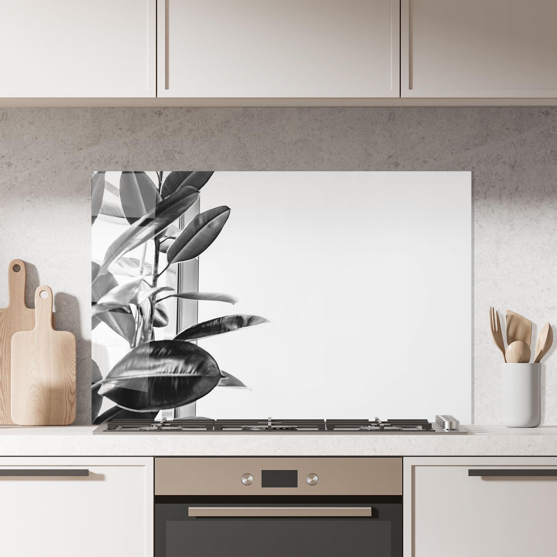 Panou Sticla Bucatarie Grey Plant mockup 7