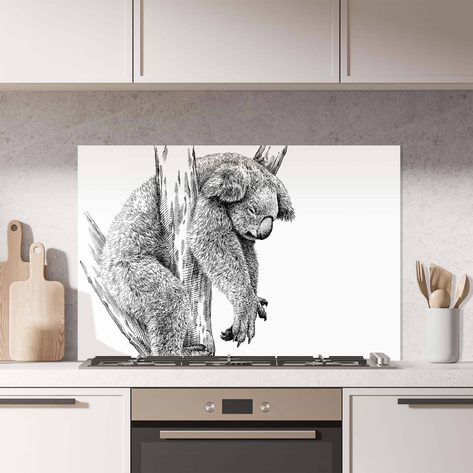 Panou Sticla Bucatarie Koala Sleeping Art mockup 7