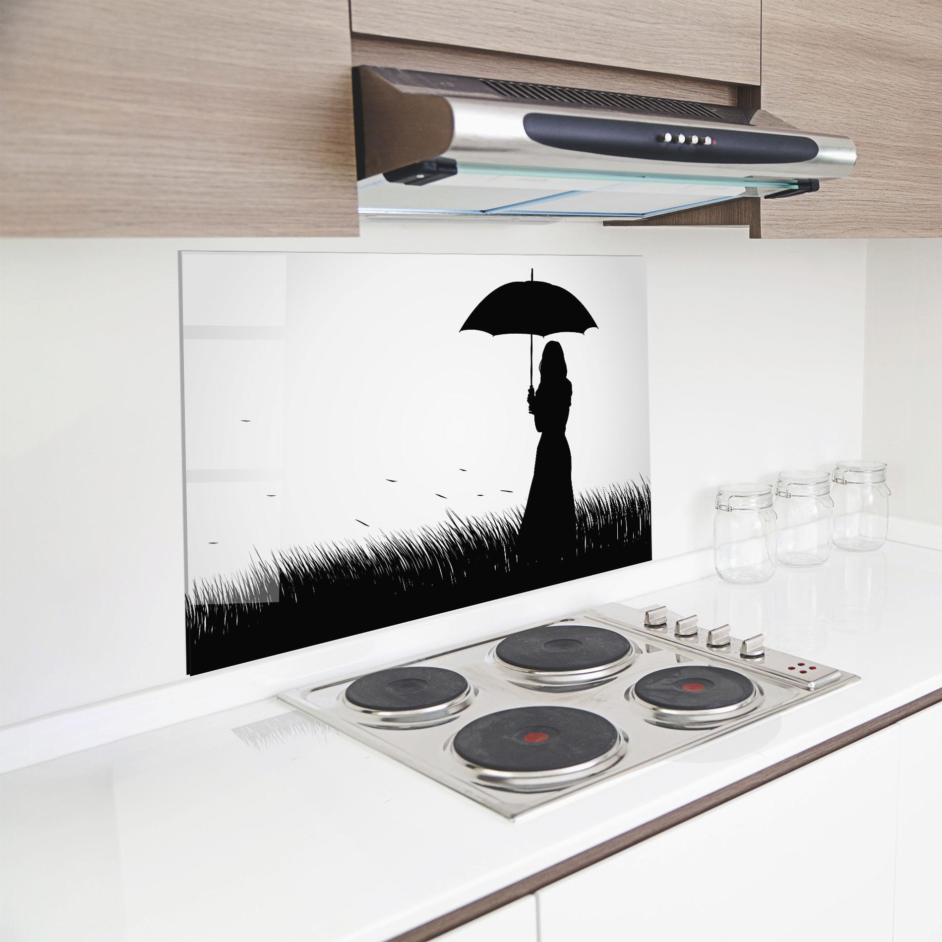 Panou Sticla Bucatarie Black Umbrella mockup 8