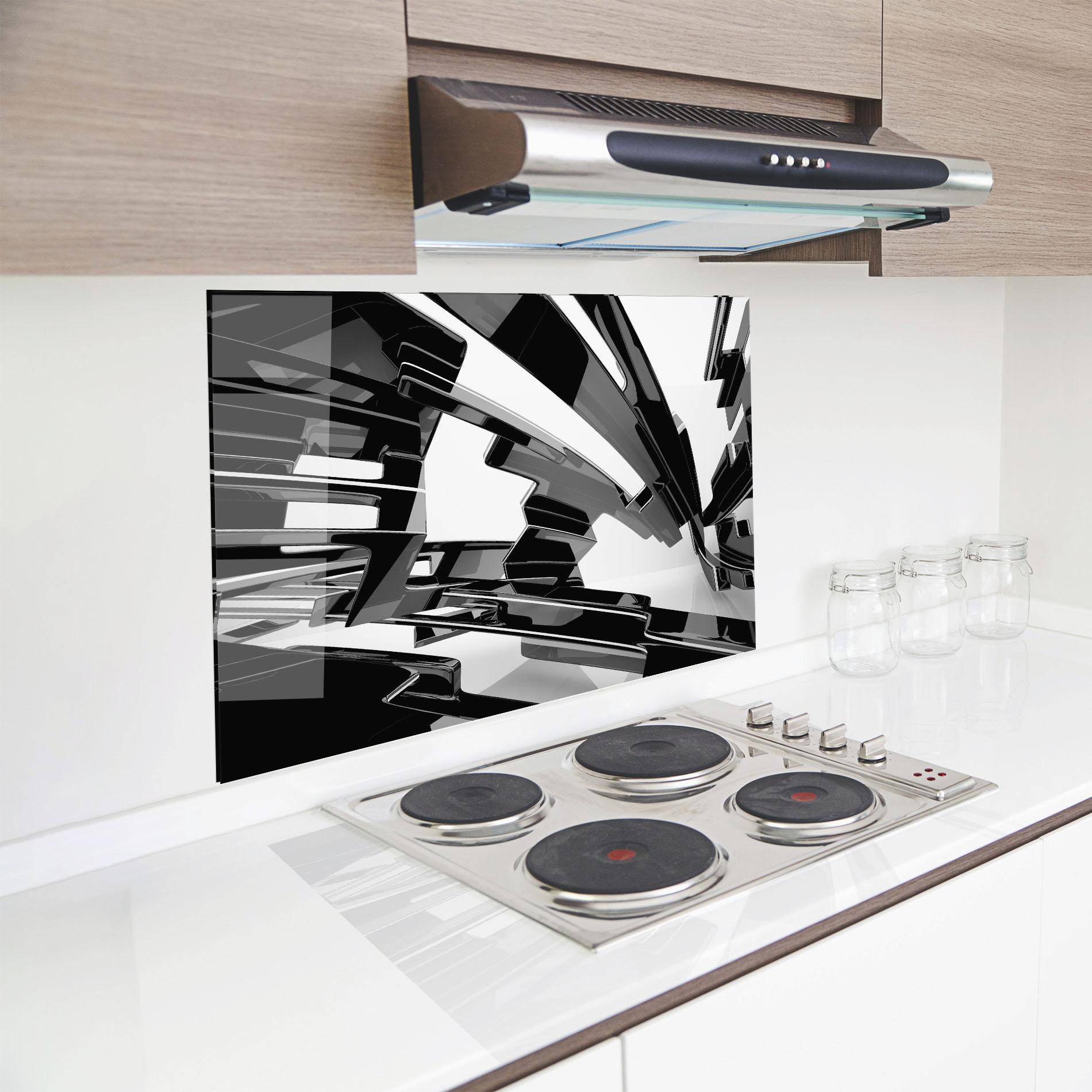 Panou Sticla Bucatarie Glossy Sculpture mockup 8