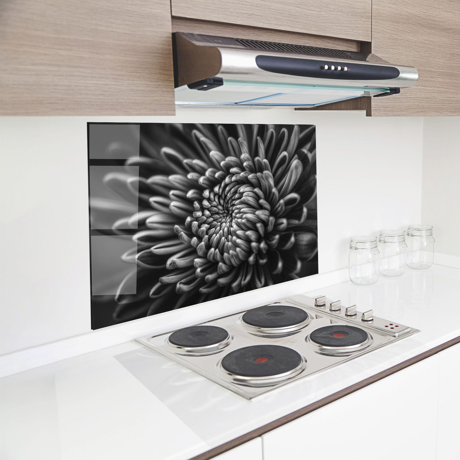 Panou Sticla Bucatarie Grey Flower mockup 8